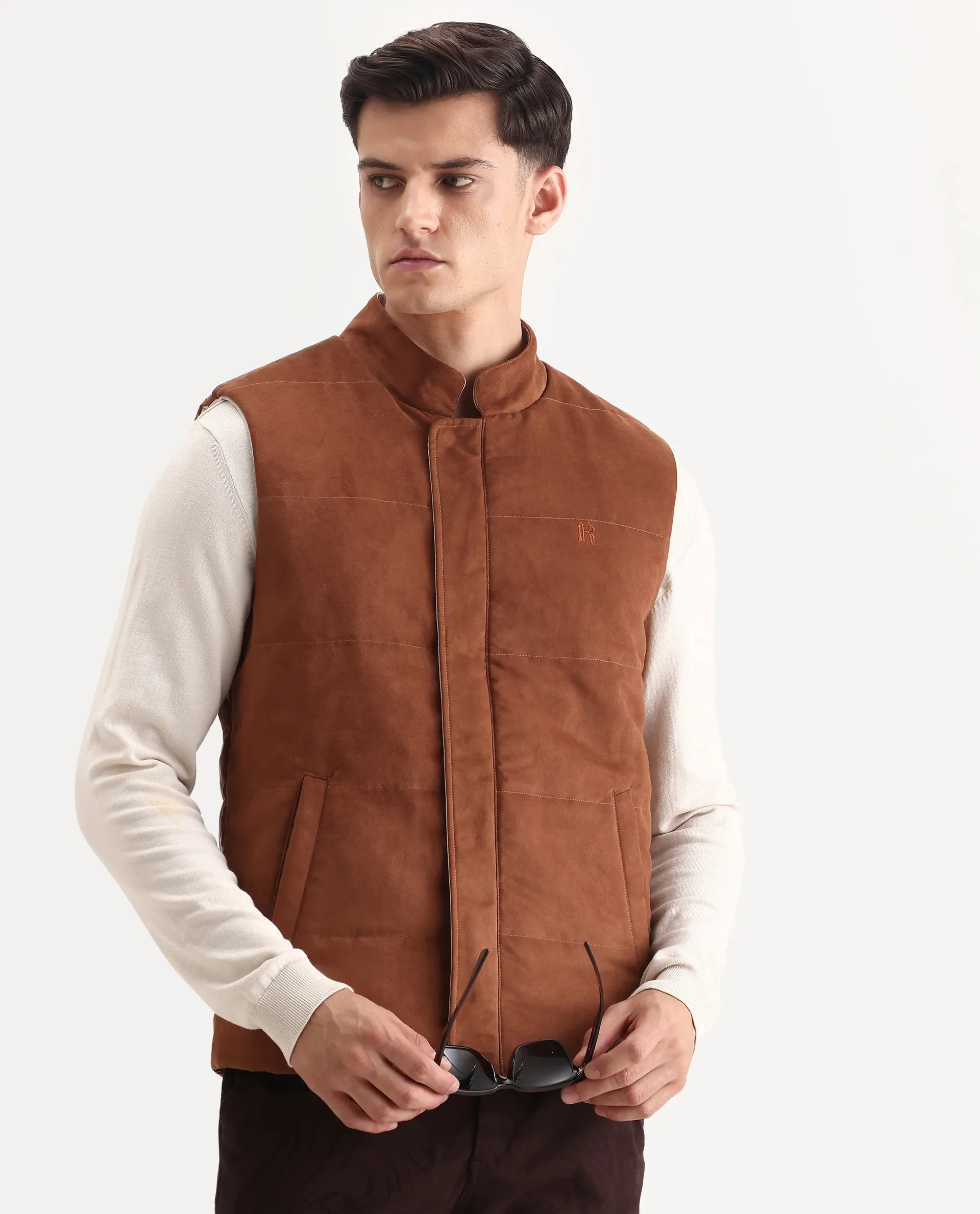 Rare Rabbit Men's Raldo-25 Off White Polyester Blend Fabric High Neck Regular Fit Plain Jacket - Image 3