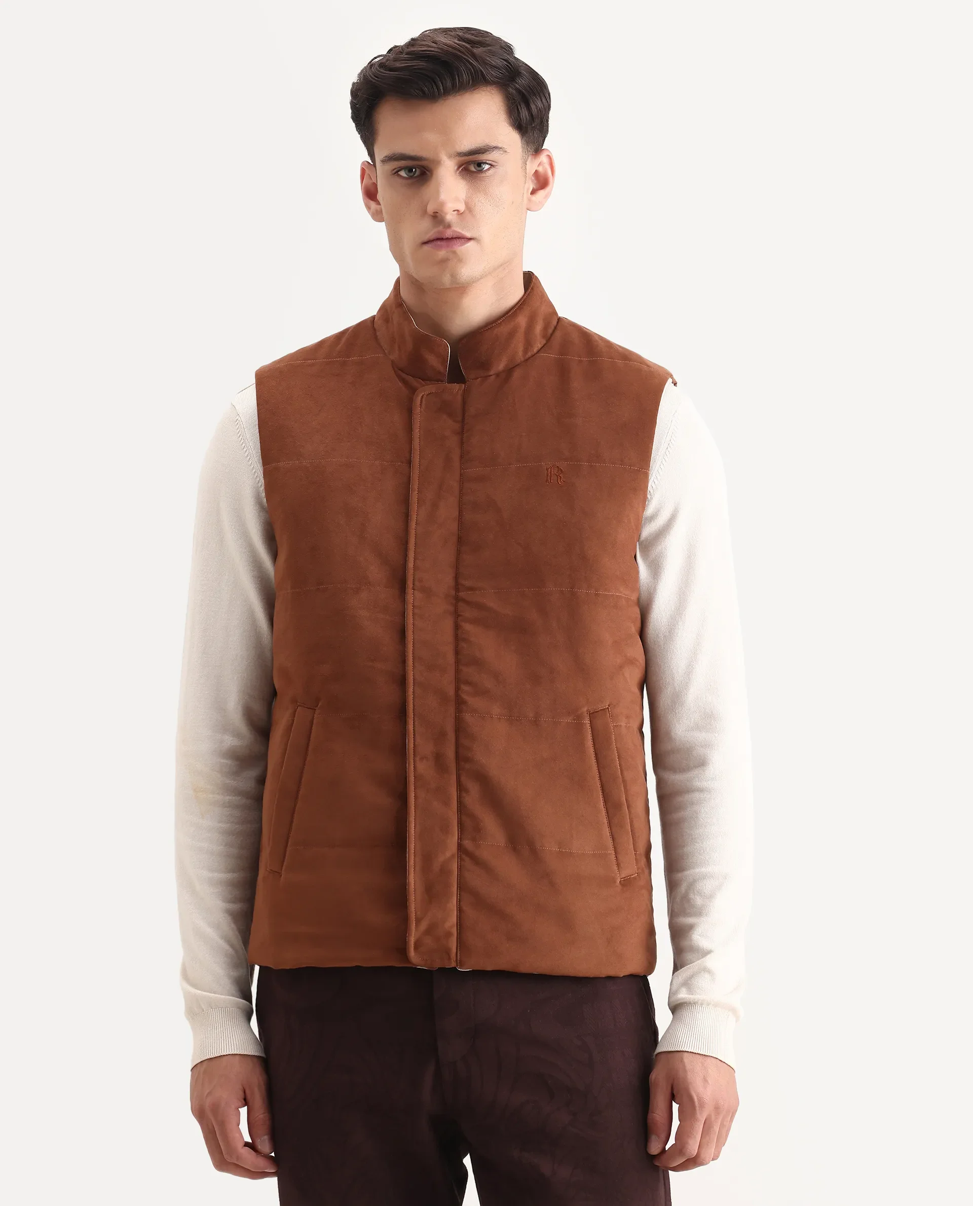 Rare Rabbit Men's Raldo-25 Off White Polyester Blend Fabric High Neck Regular Fit Plain Jacket - Image 5