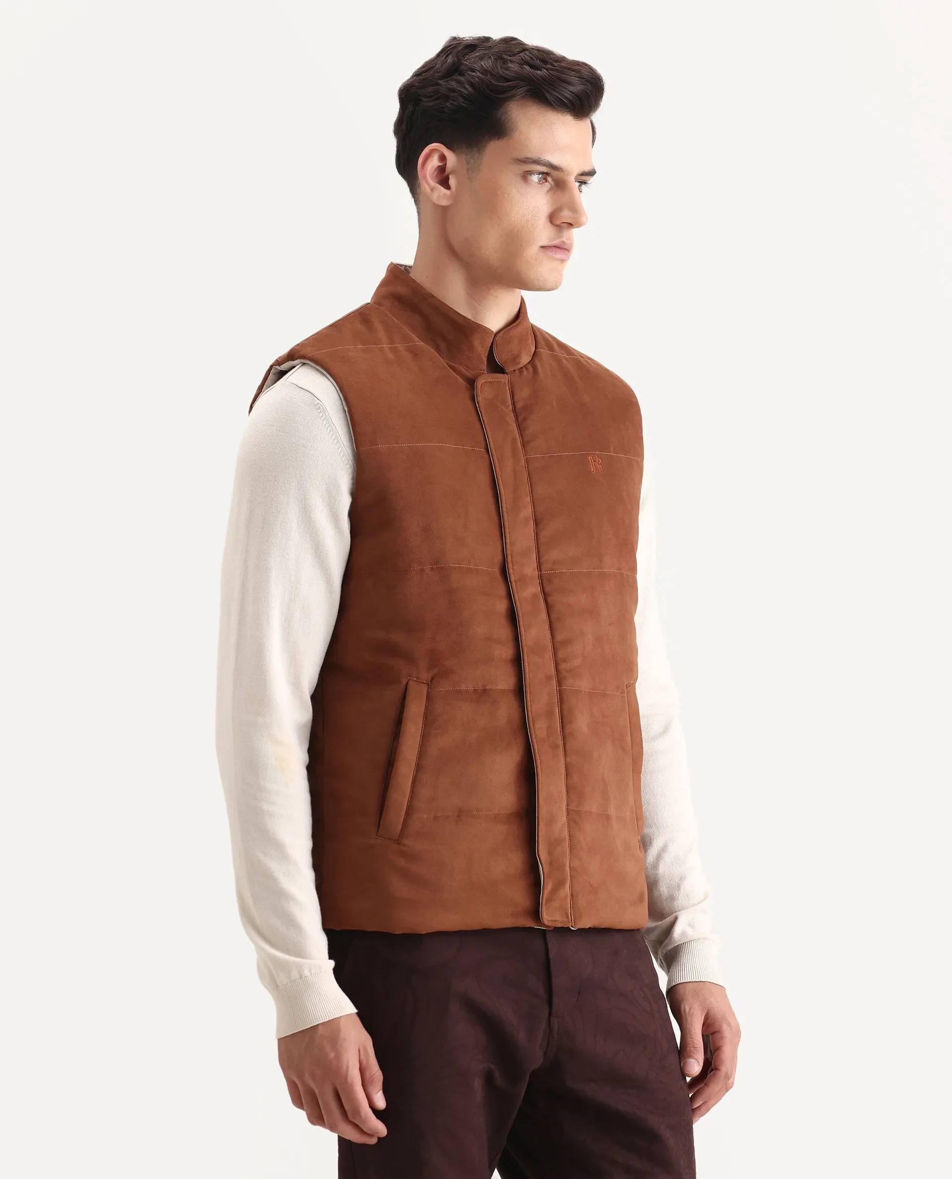 Rare Rabbit Men's Raldo-25 Off White Polyester Blend Fabric High Neck Regular Fit Plain Jacket - Image 8