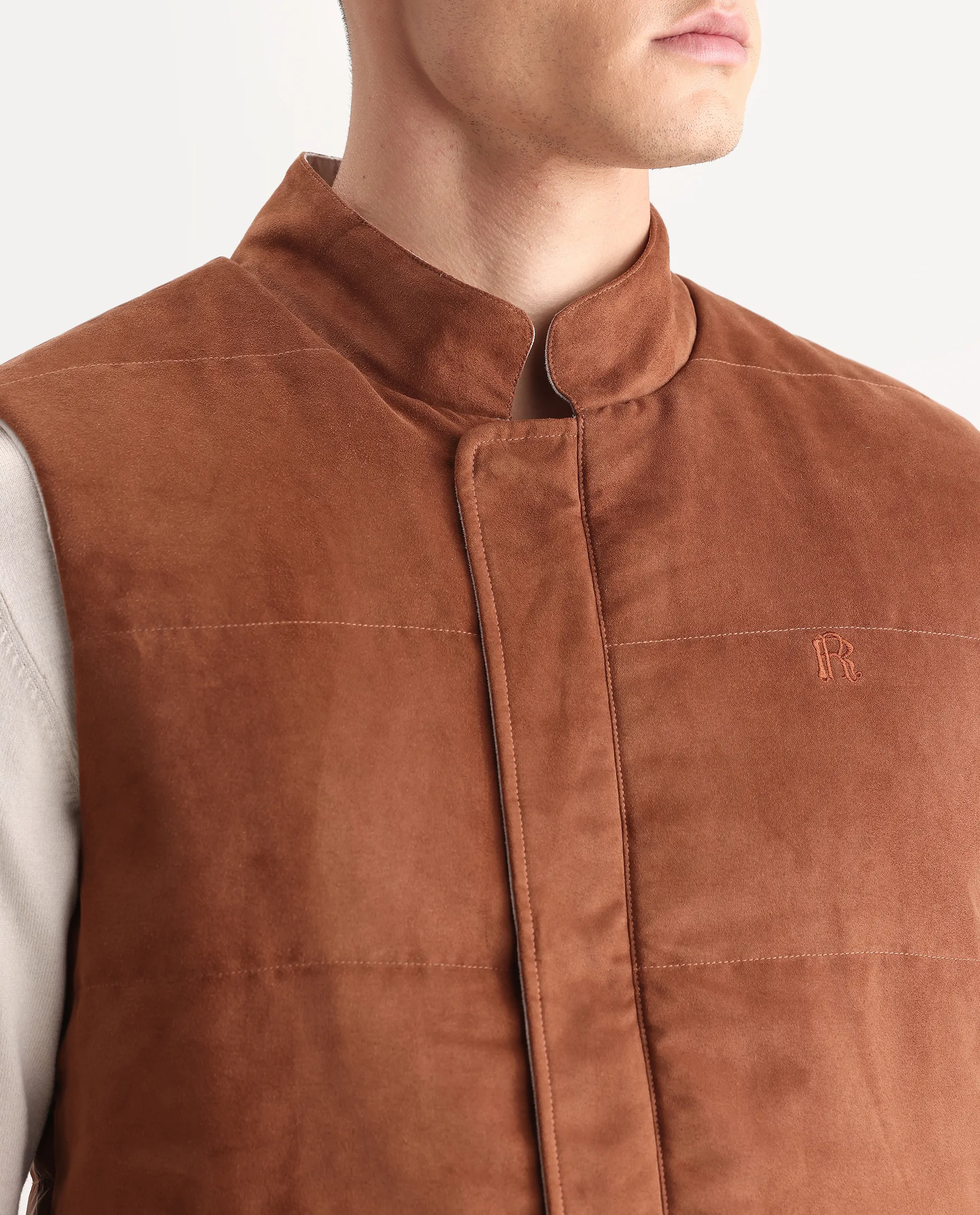 Rare Rabbit Men's Raldo-25 Off White Polyester Blend Fabric High Neck Regular Fit Plain Jacket - Image 9