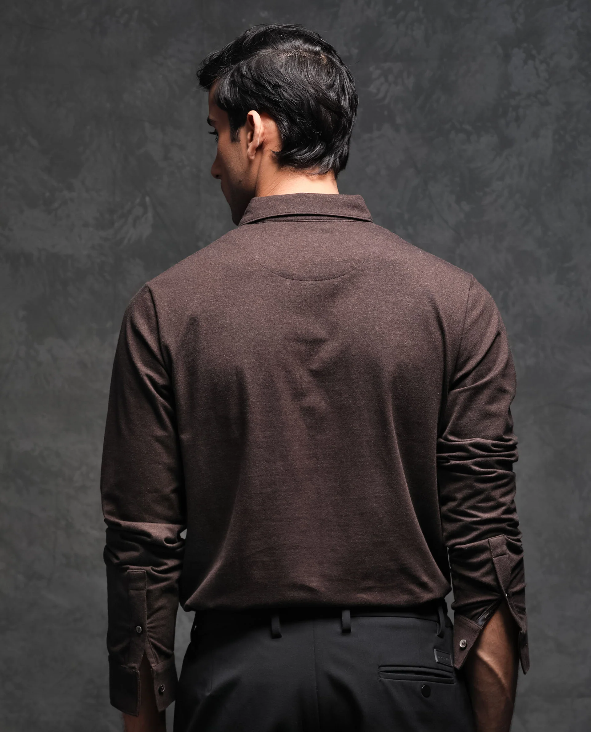 Rare Rabbit Men's Ralfet Brown Cotton Embroidered Regular Fit Full Sleeve Polo - Image 8