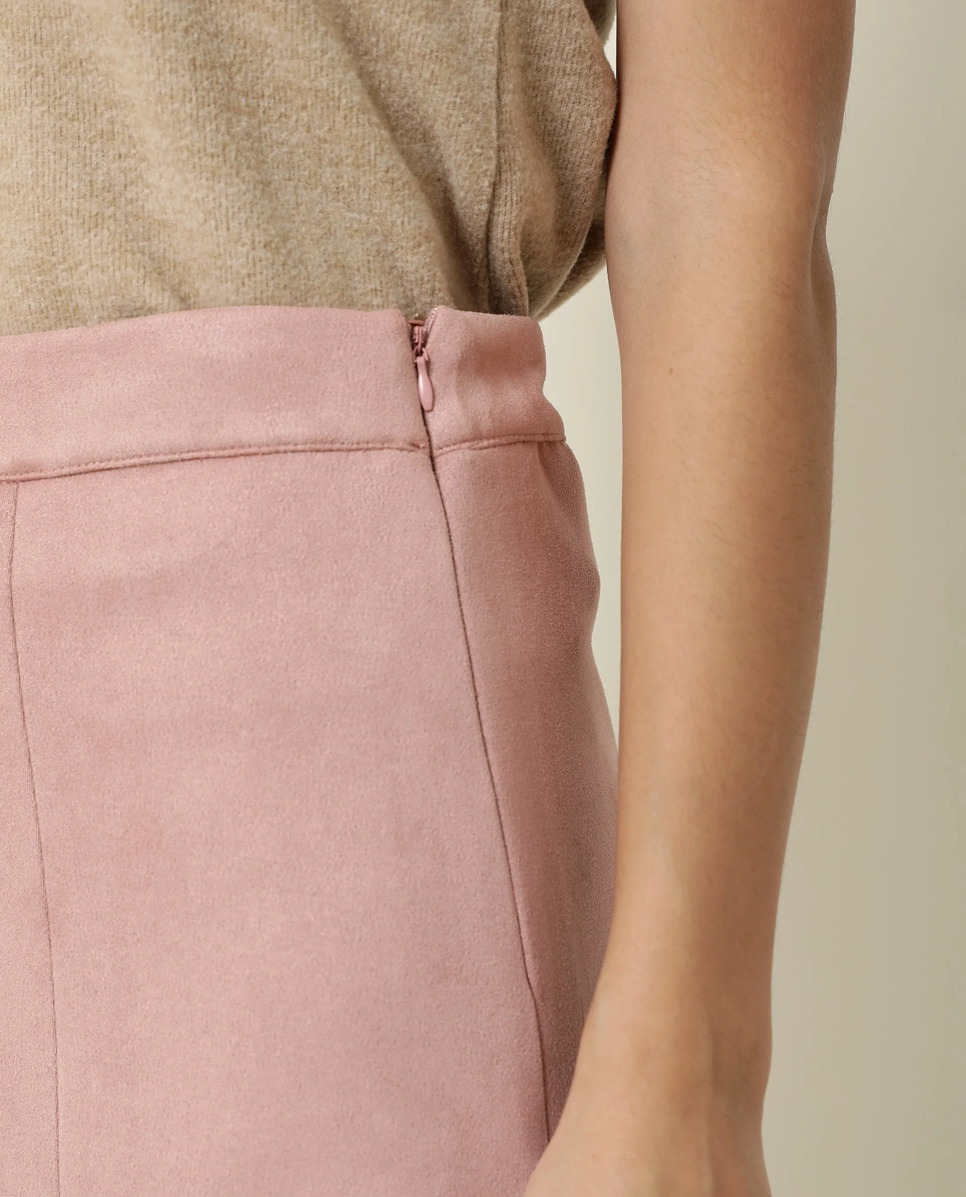 Rareism Women's Rame Pink Polyester Plain Midi Regular Fit Skirt - Image 4