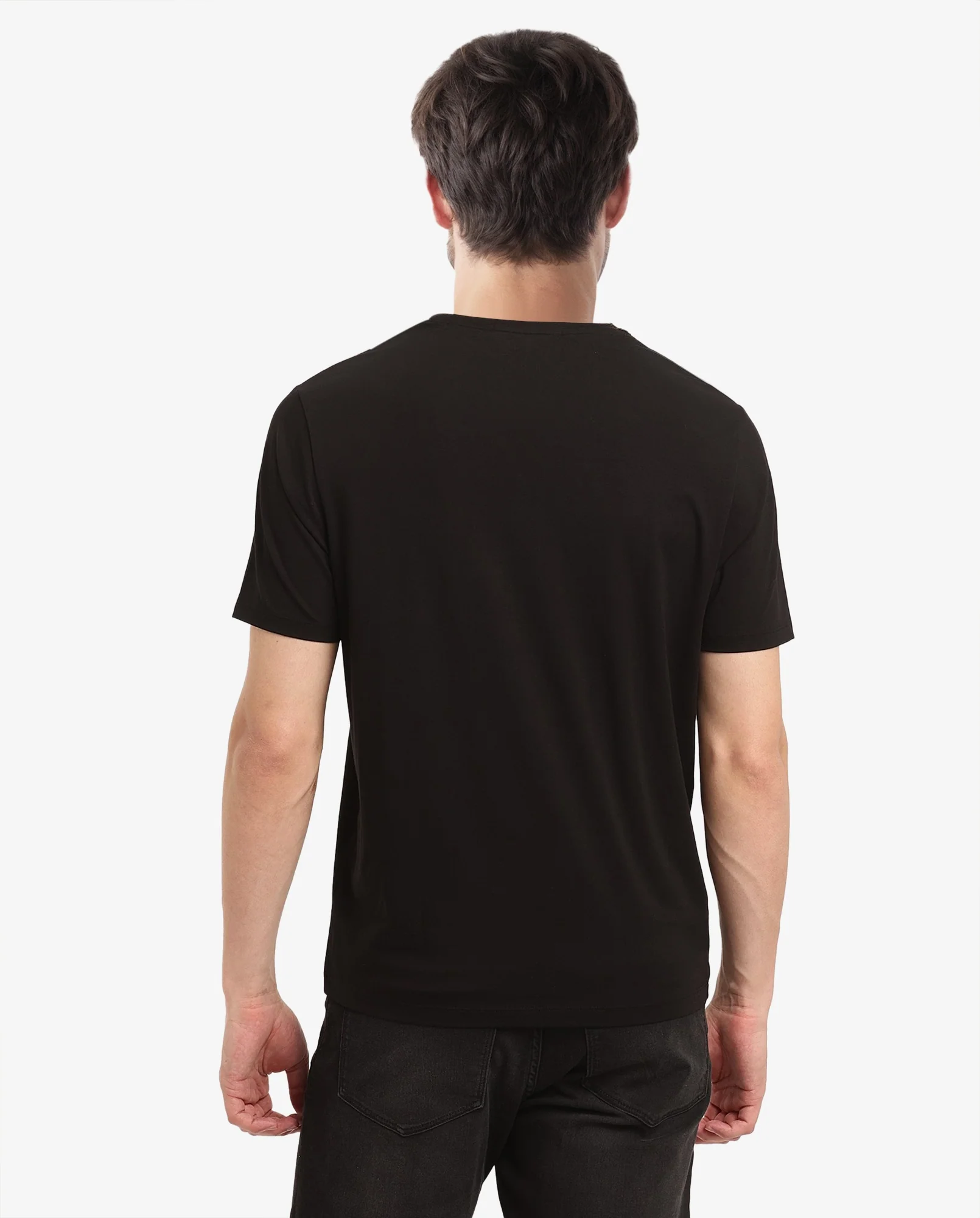 Rare Rabbit Men's Ranato Black Cotton Graphic Print Regular Fit Half Sleeve Crew Neck T-Shirt - Image 6