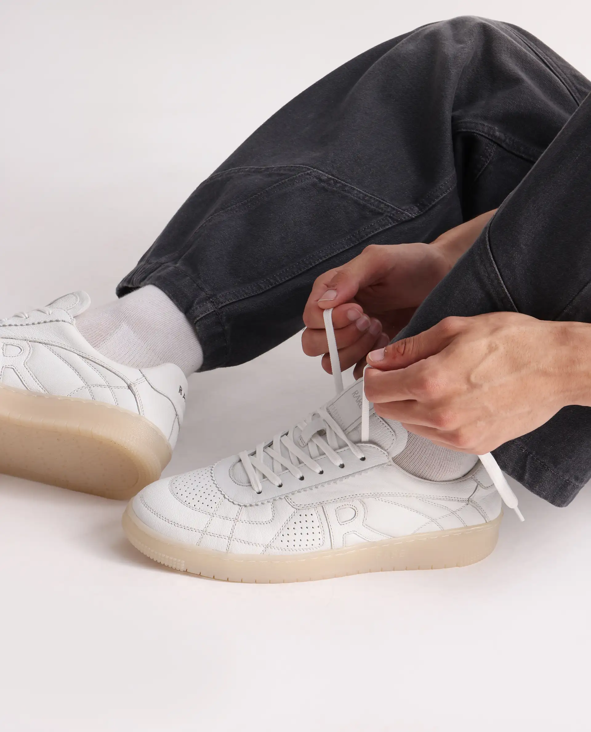 Rare Rabbit Men's Rango White Leather Lace-Up Closure Sneaker - Image 2
