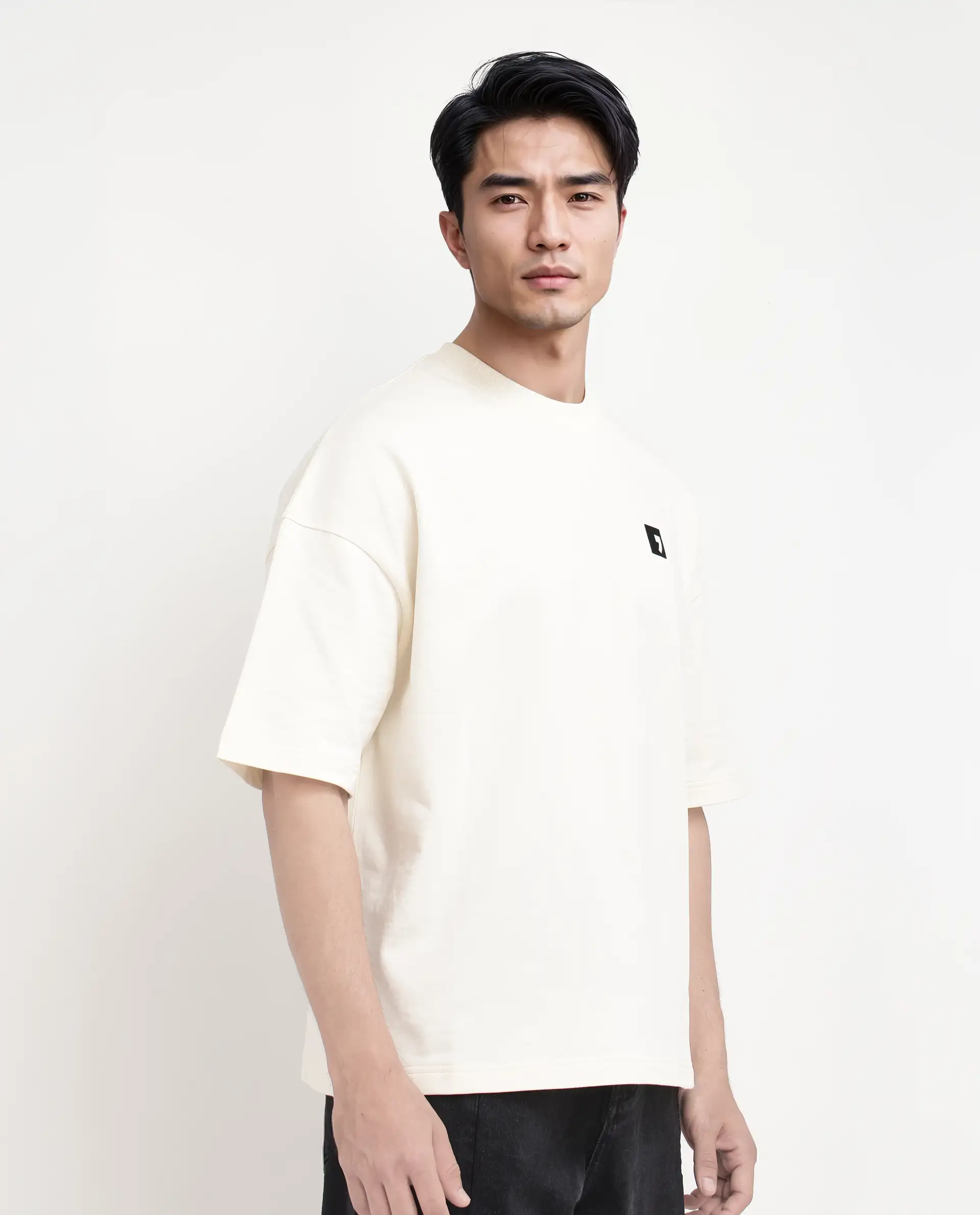 Rare Rabbit Men's Rano Off White Cotton Graphic Print Oversized Fit Half Sleeve Crew Neck T-Shirt - Image 6