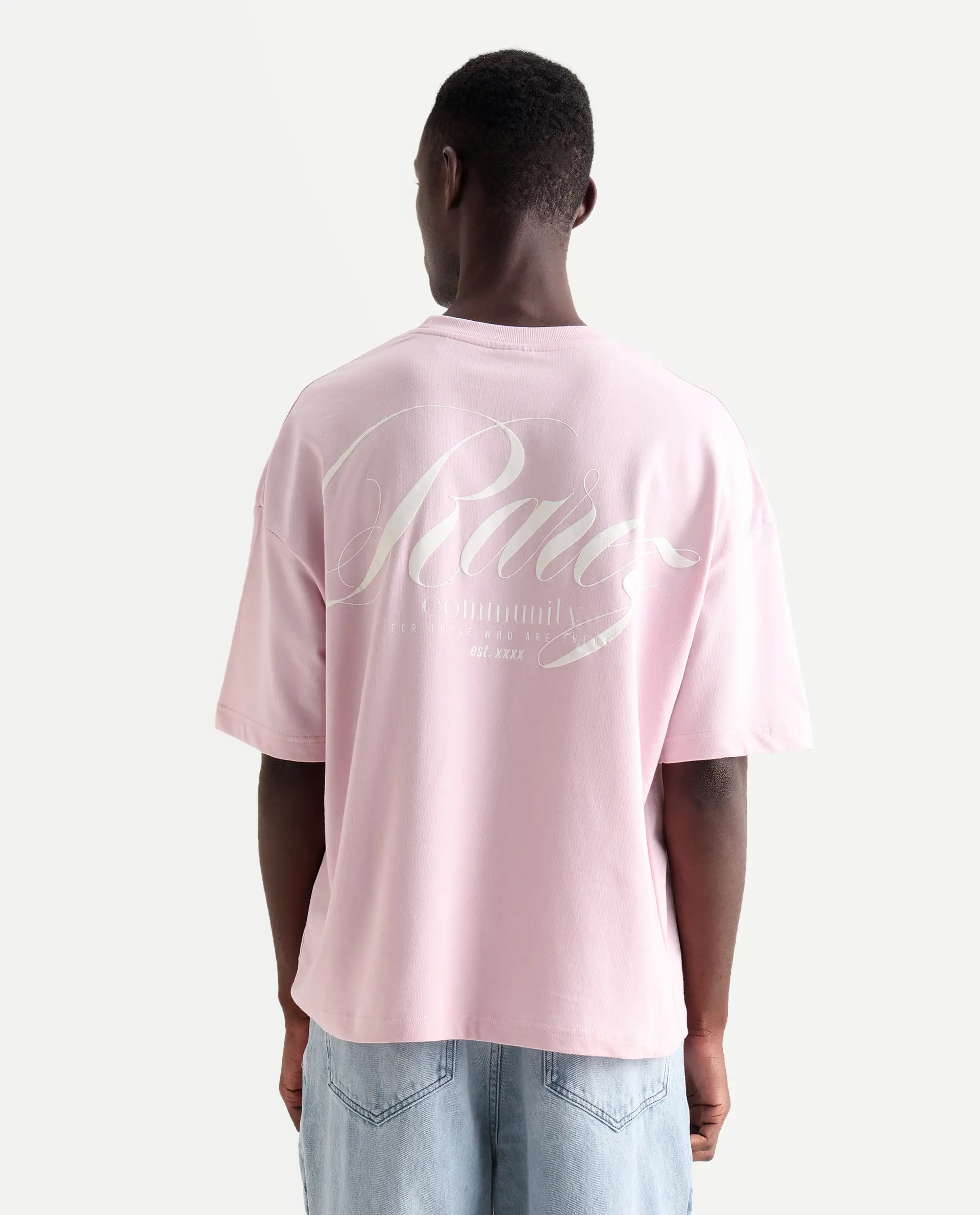 Rare Rabbit Men's Rano Pink Cotton Graphic Print Oversized Fit Half Sleeve Crew Neck T-Shirt - Image 7