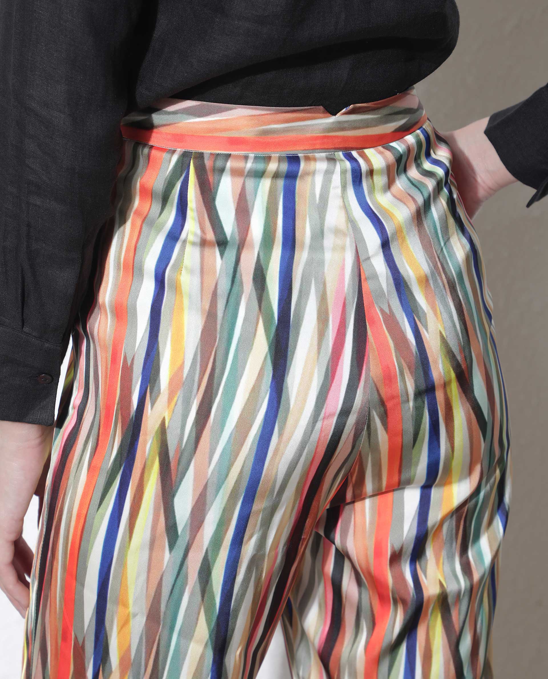 Rareism Women's Ransom Multi Modal Striped Ankle Length Tailored Trouser - Image 9
