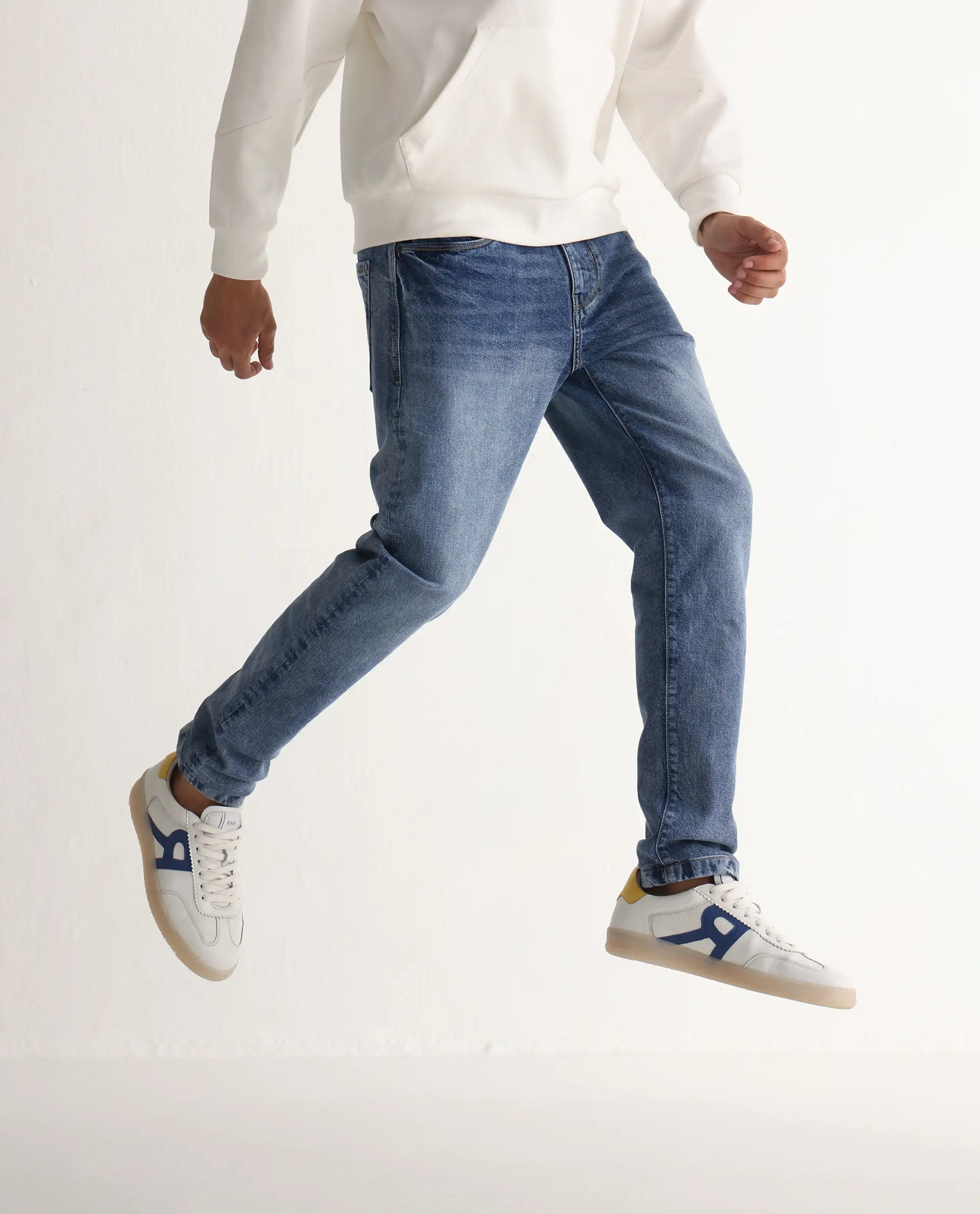 Rare Rabbit Men's Rapos Light Blue Cotton Blend Plain Morris Regular Fit Jeans - Image 2