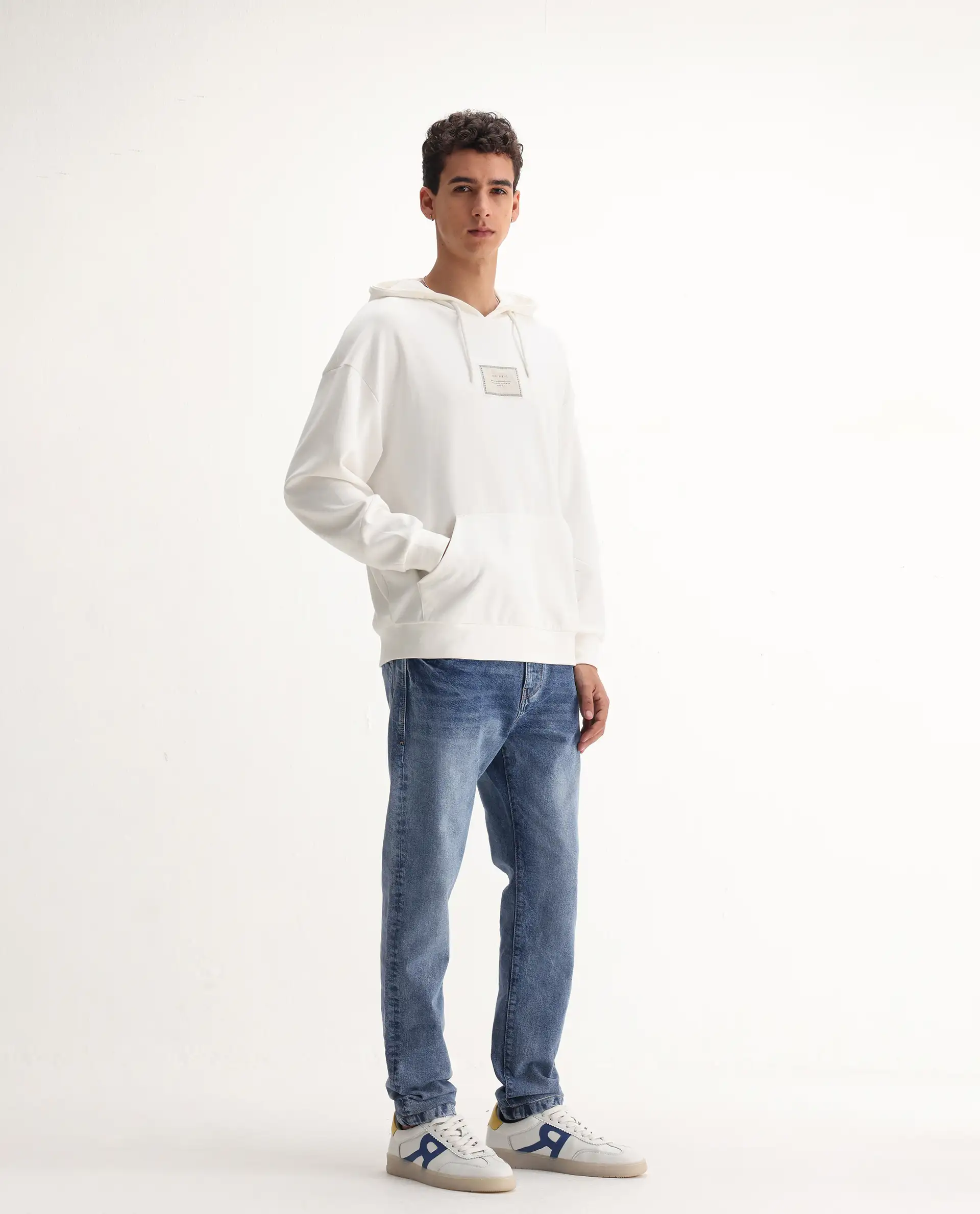 Rare Rabbit Men's Rapos Light Blue Cotton Blend Plain Morris Regular Fit Jeans - Image 6