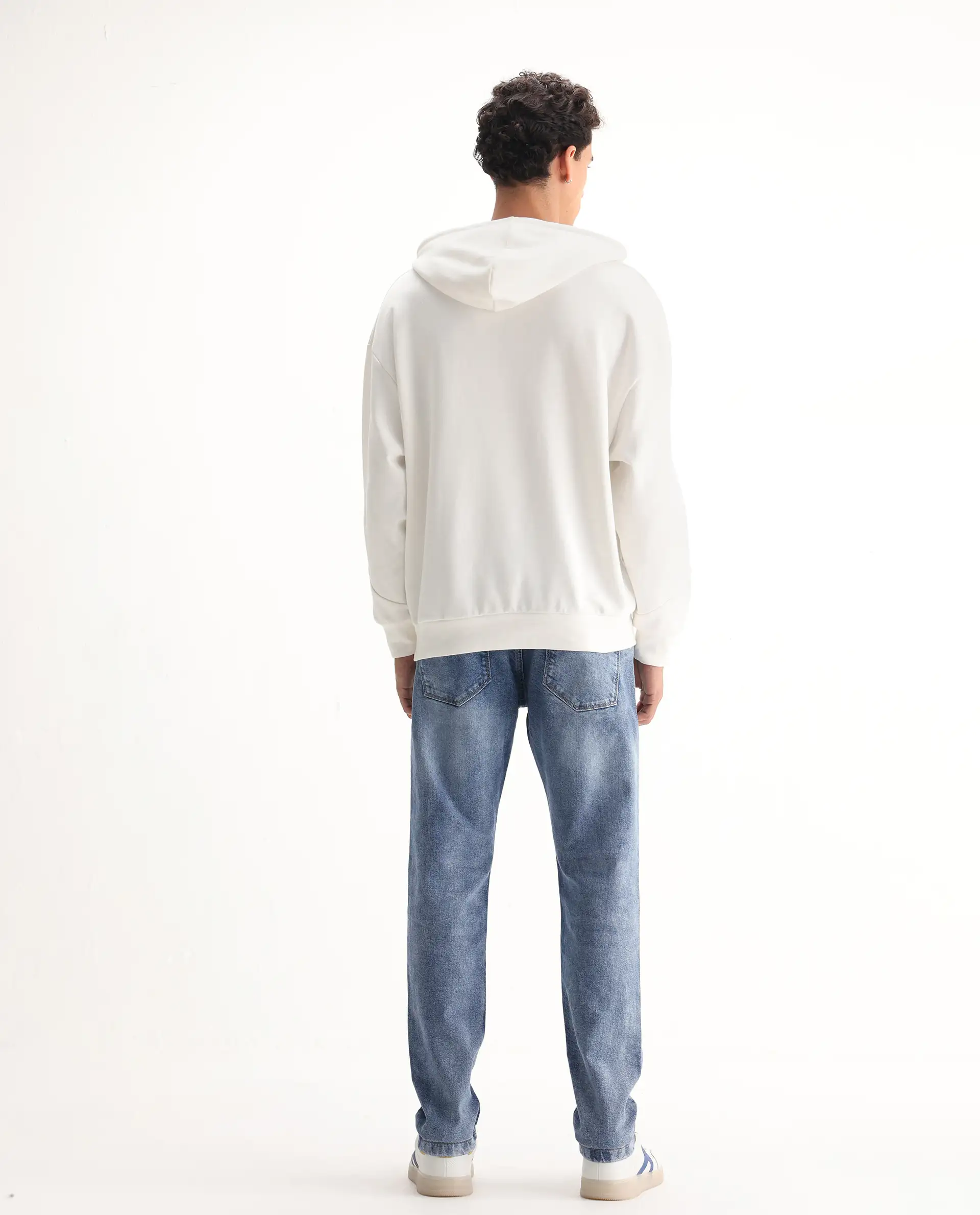 Rare Rabbit Men's Rapos Light Blue Cotton Blend Plain Morris Regular Fit Jeans - Image 9