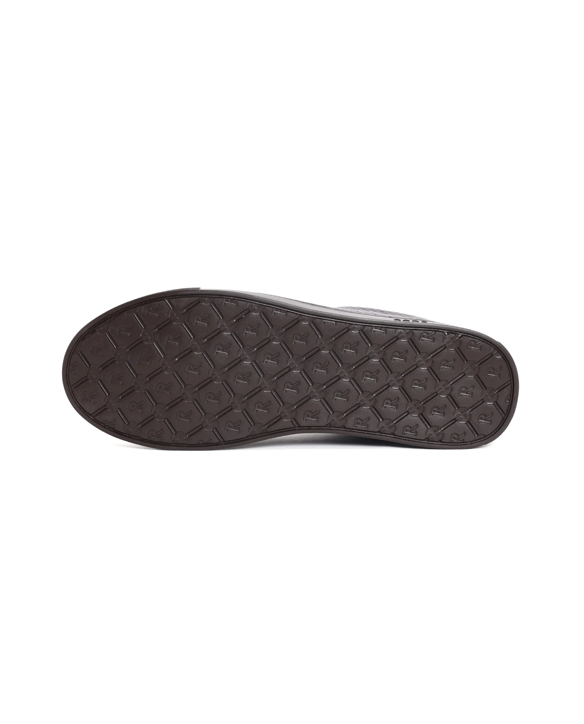 Rare Rabbit Mens Rapso Brown Round Toe Low-Top Embossed Lace-Up Sneaker Shoes - Image 7