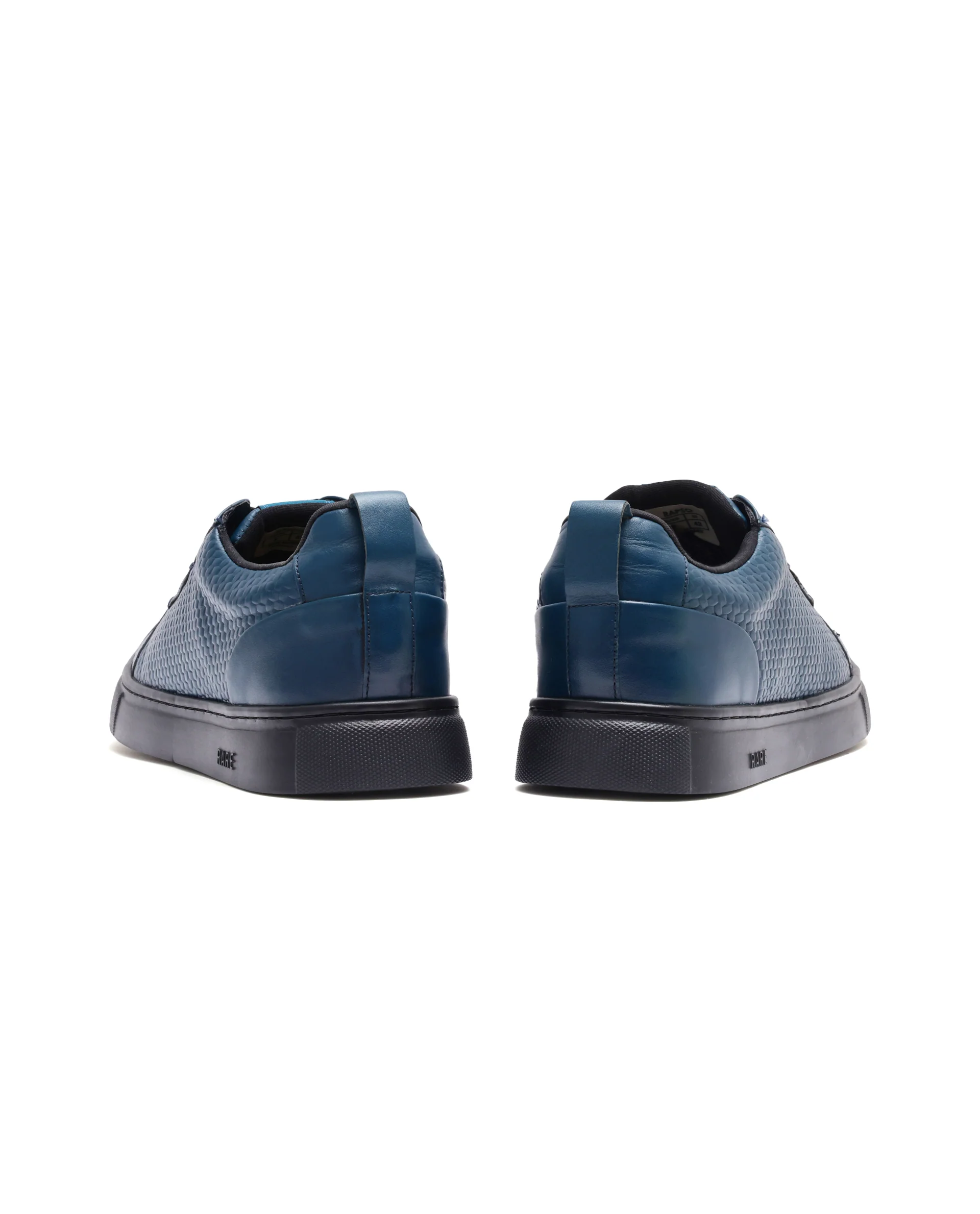 Rare Rabbit Mens Rapso Dark Navy Round Toe Low-Top Embossed Lace-Up Sneaker Shoes - Image 6