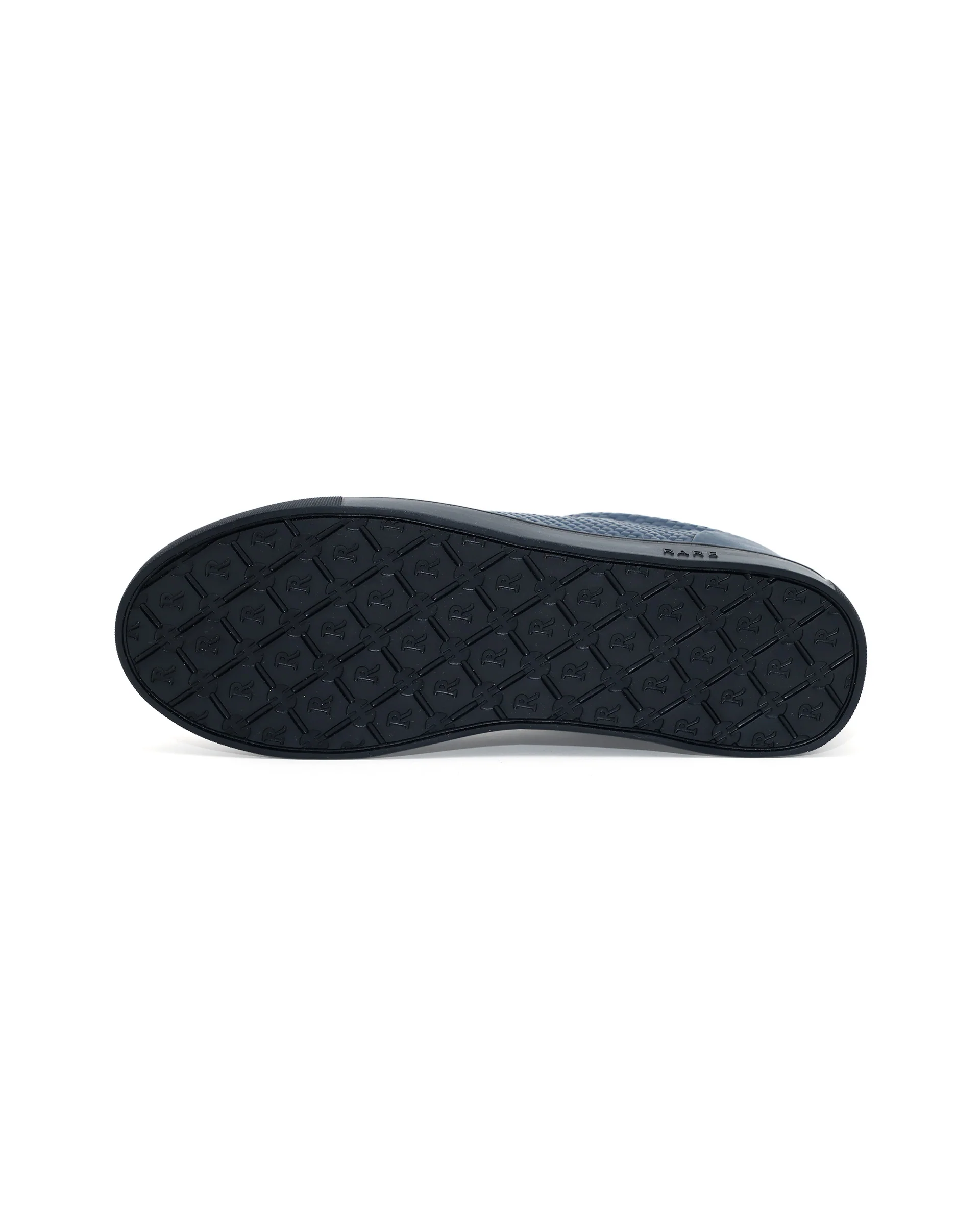 Rare Rabbit Mens Rapso Dark Navy Round Toe Low-Top Embossed Lace-Up Sneaker Shoes - Image 7