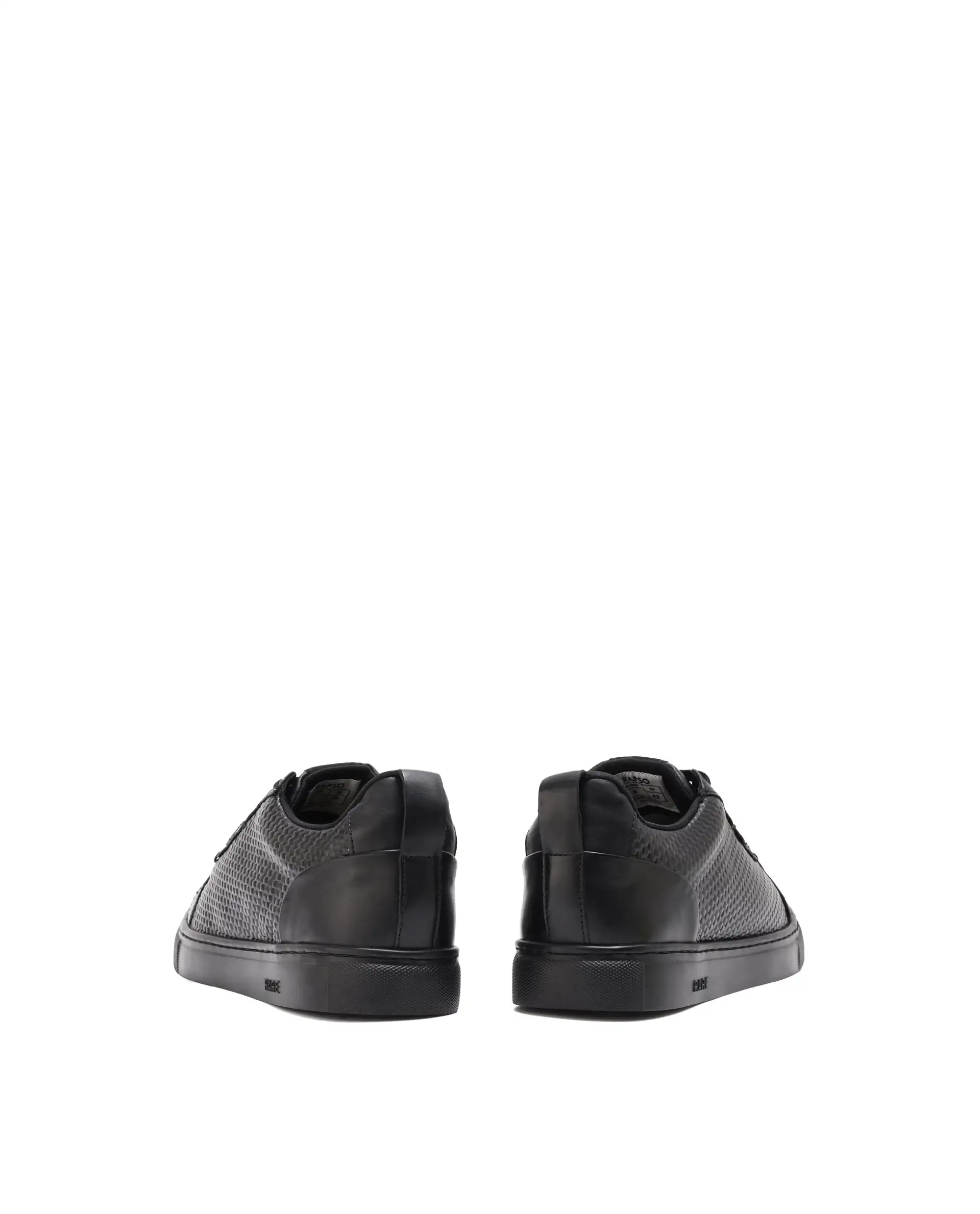 Rare Rabbit Mens Rapso Black Round Toe Low-Top Embossed Lace-Up Sneaker Shoes - Image 6