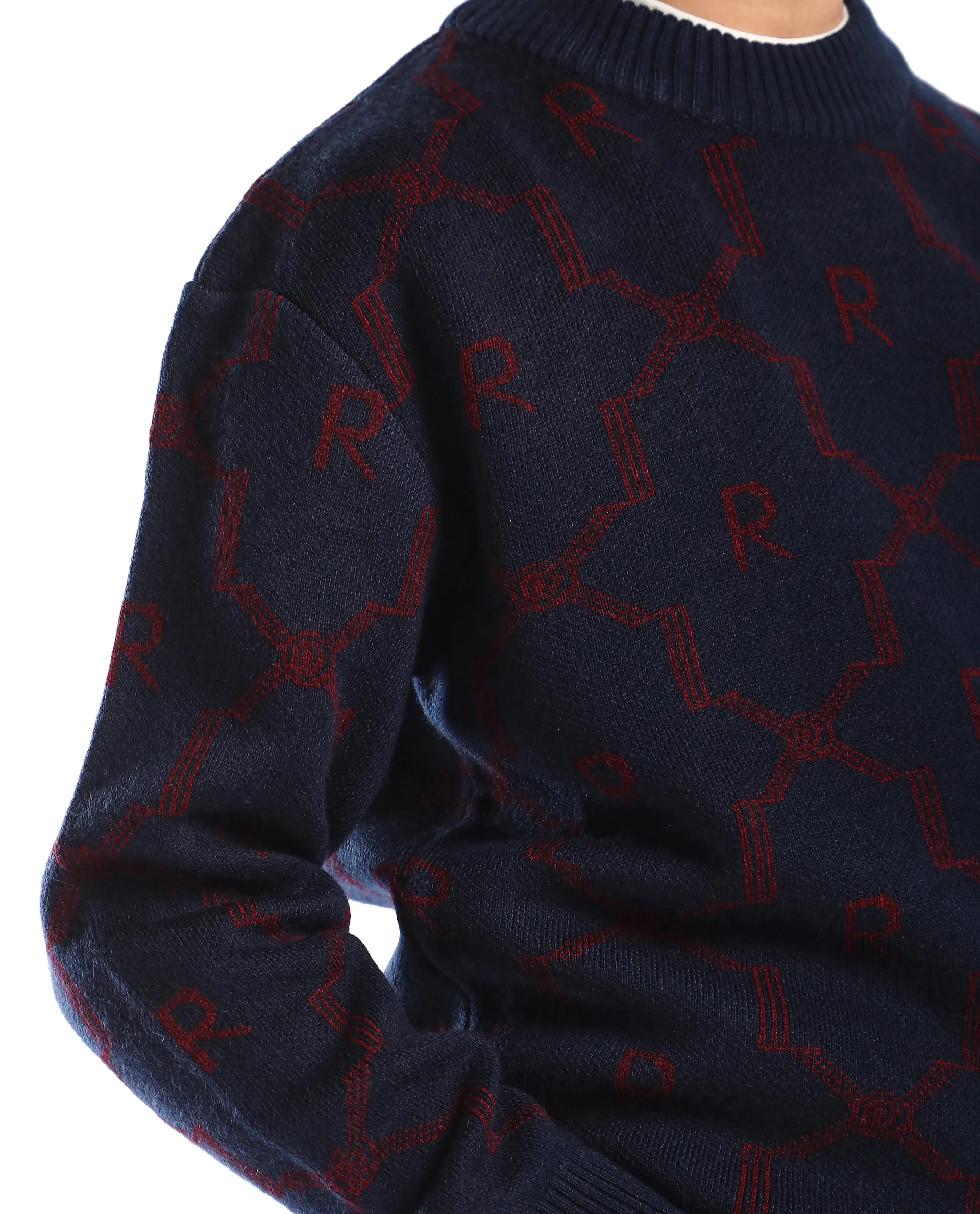 Rare Ones Kids Apao Navy Acrylic Pull-On Closure Relaxed Fit Sweater - Image 4