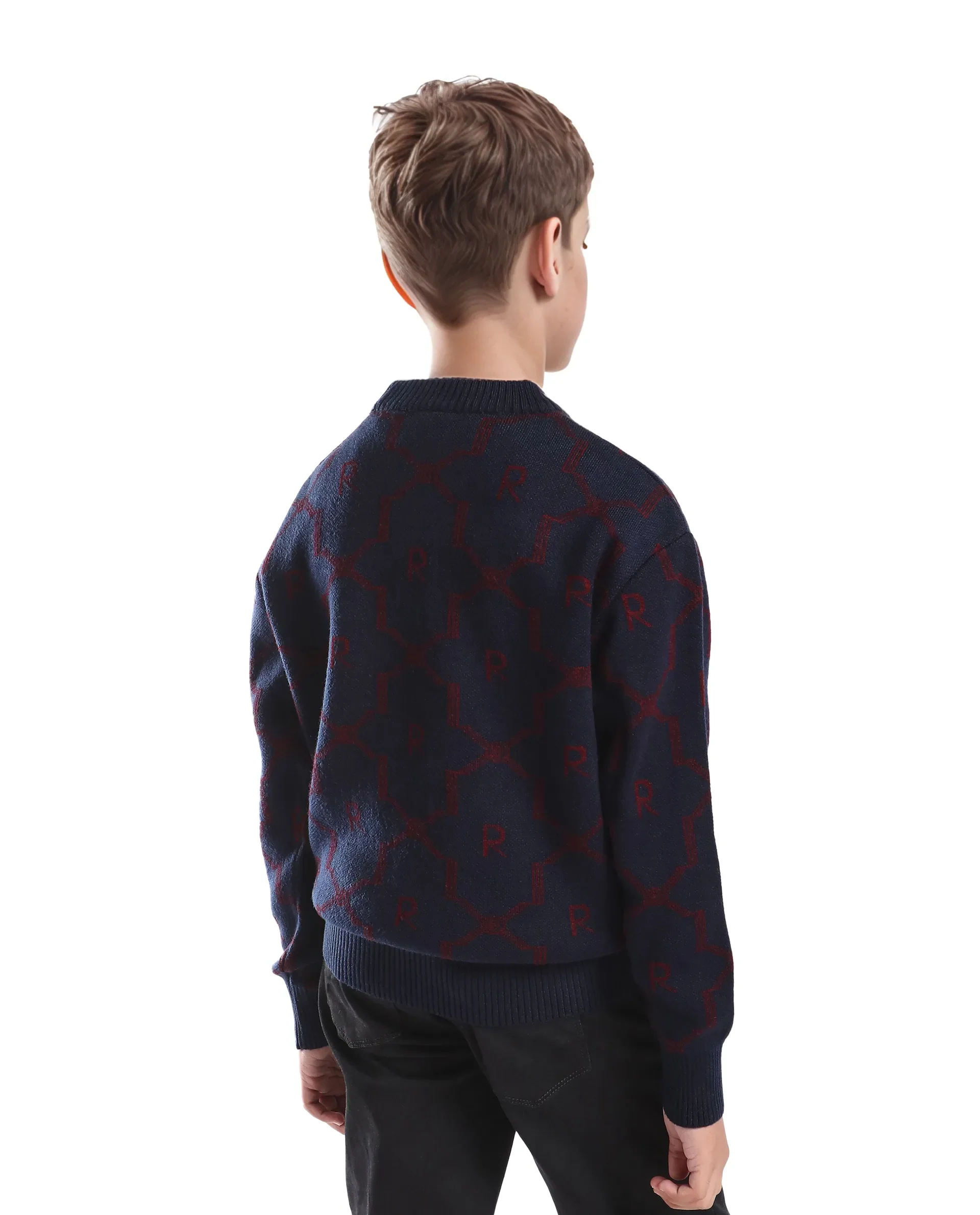 Rare Ones Kids Apao Navy Acrylic Pull-On Closure Relaxed Fit Sweater - Image 8