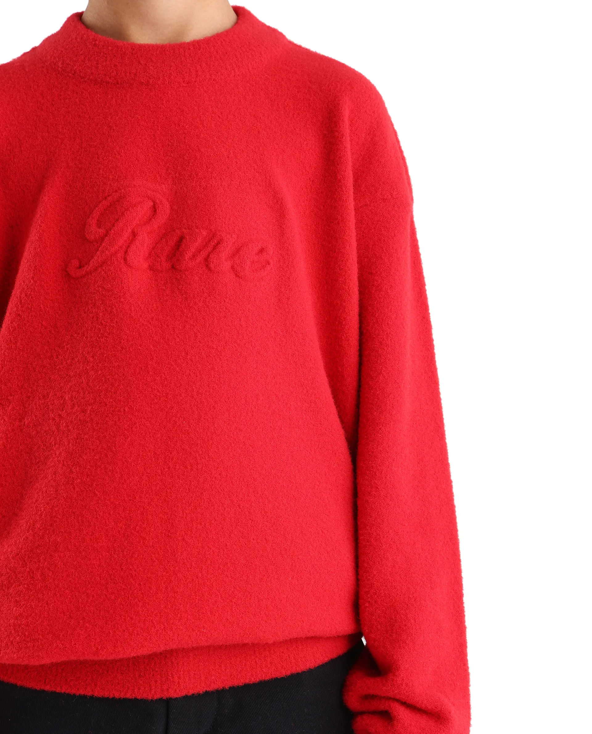 Rare Ones Kids Bon Red Acrylic Blend Typography Slip-On Closure Relaxed Fit Sweater - Image 4