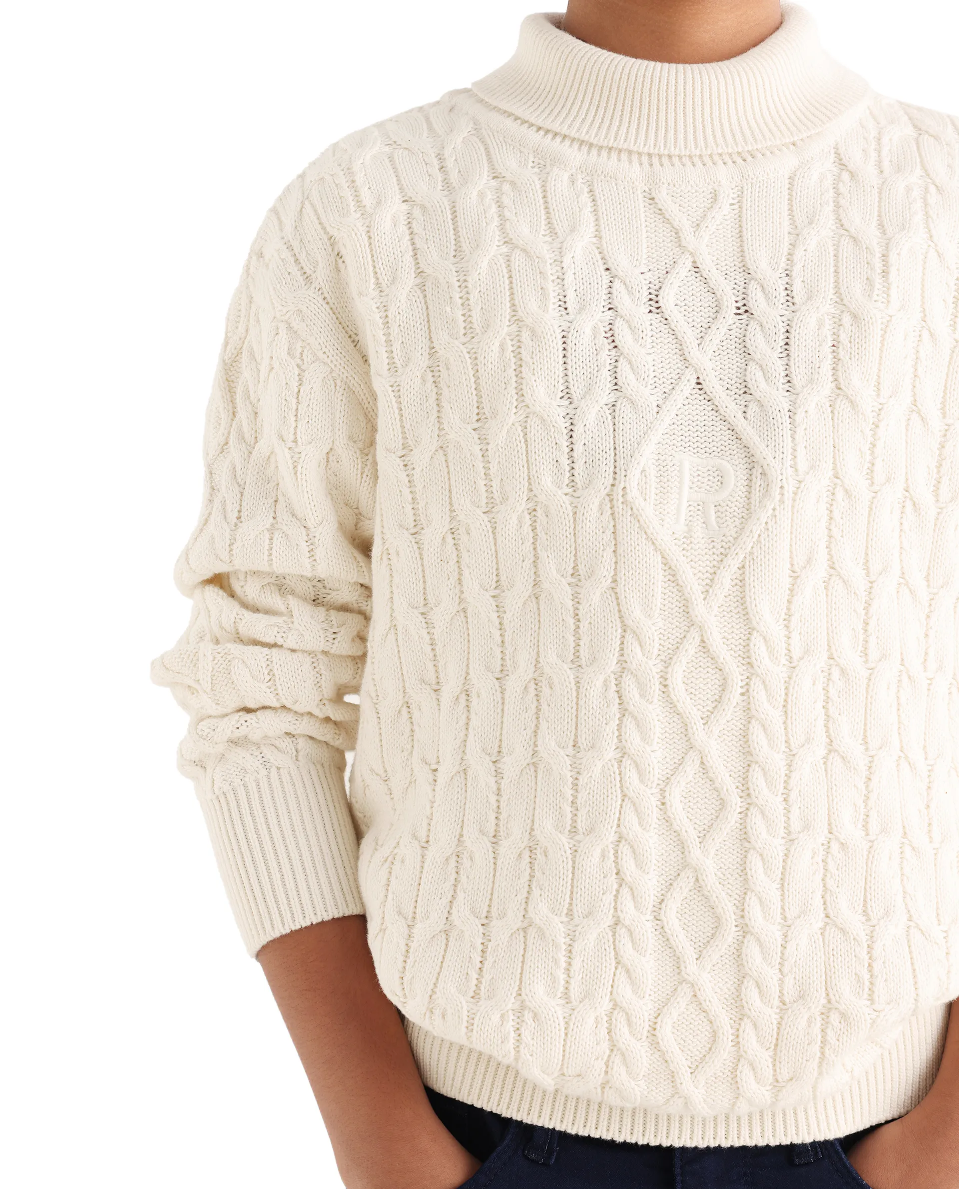 Rare Ones Kids Congo-25 Off White Cotton Monogram Pull On Closure Relaxed Fit Sweater - Image 5