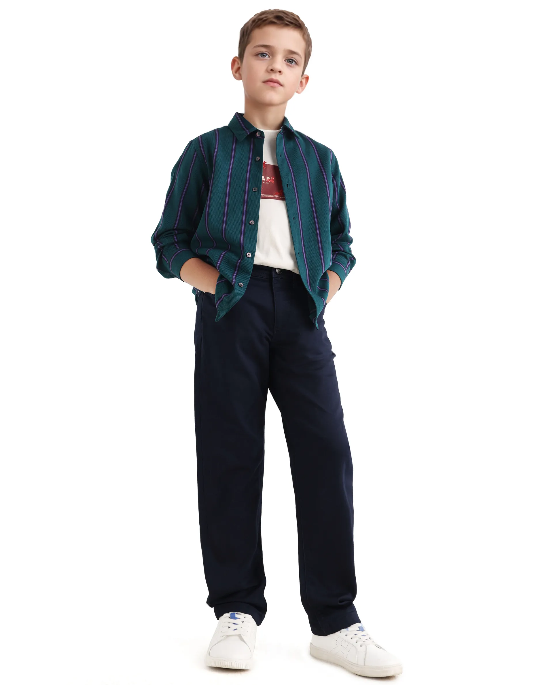 Rare Ones Kid's Corvo-K Dark Navy Cotton Blend Fabric Regular Plain Jeans - Image 2
