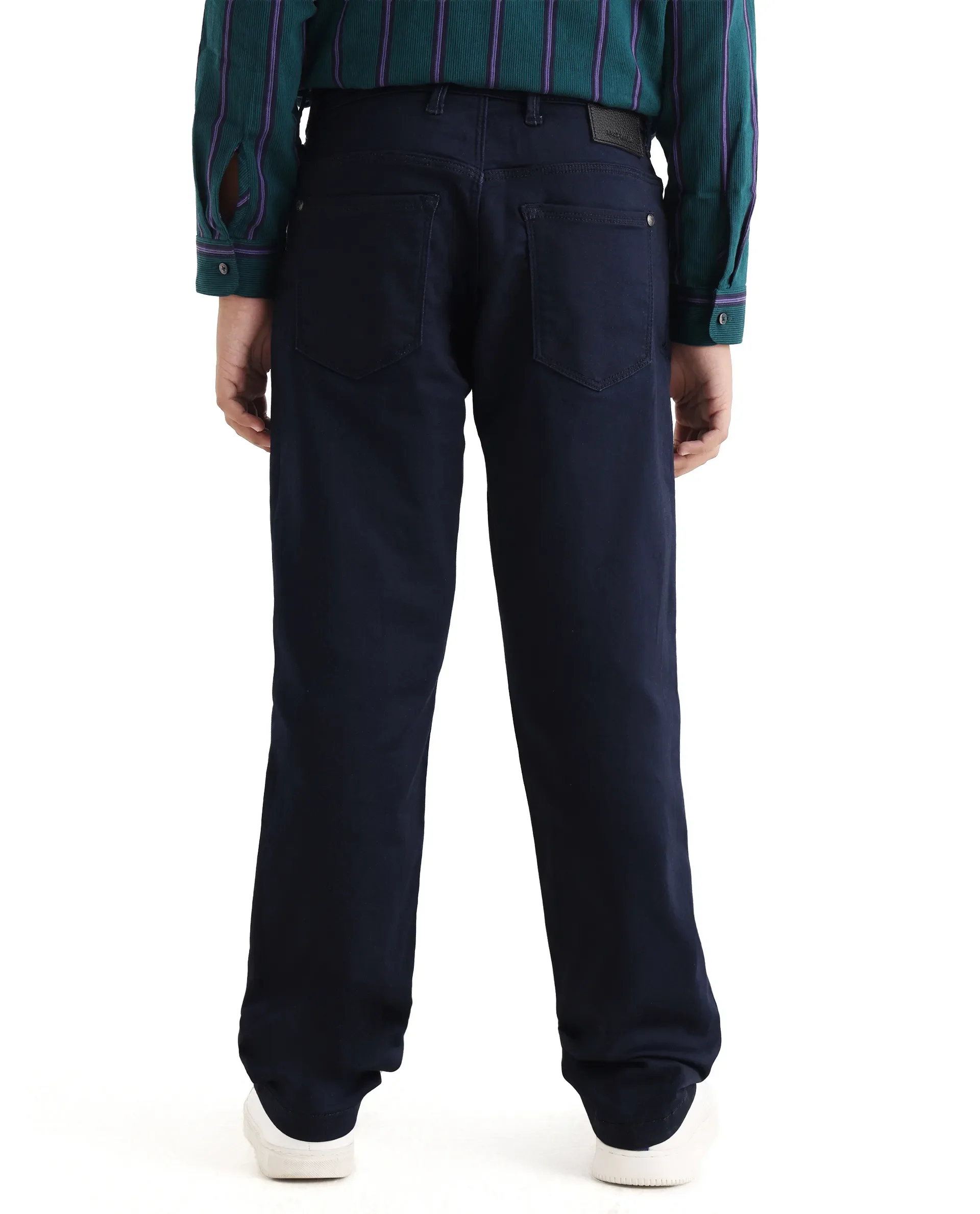 Rare Ones Kid's Corvo-K Dark Navy Cotton Blend Fabric Regular Plain Jeans - Image 8