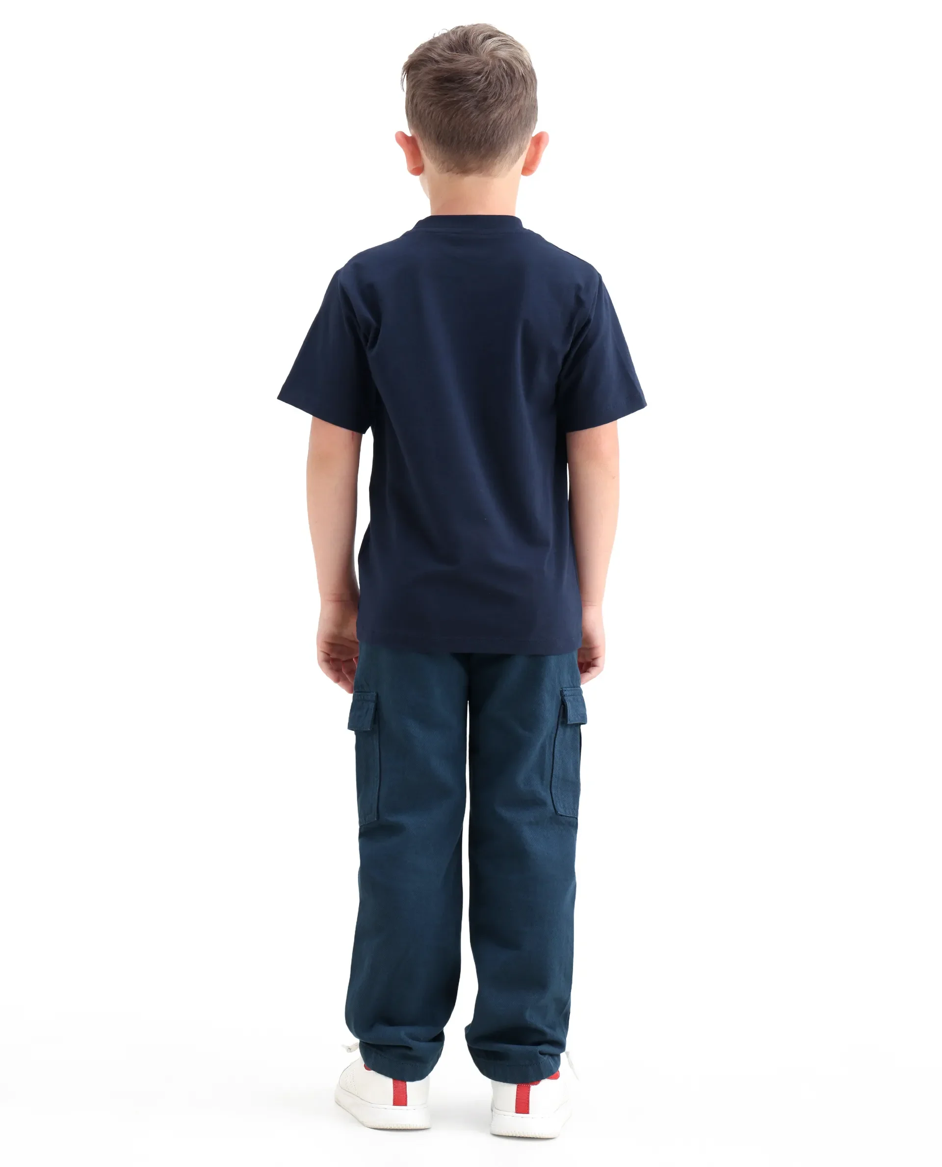 Rare Ones Kids Arrot-1 Dark Teal Cotton Fabric Zipper Closure Cargo Fit Jeans - Image 8
