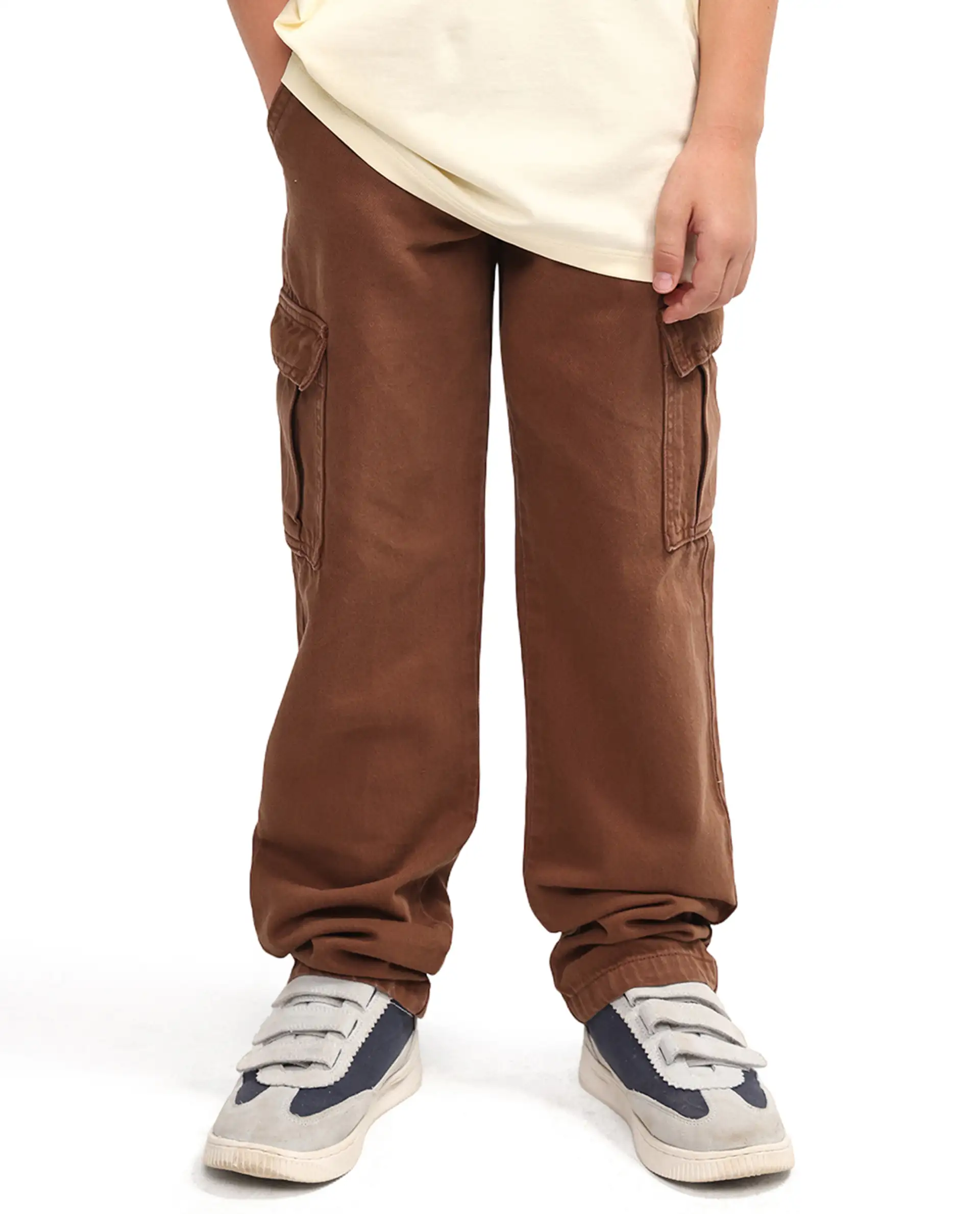 Rare Ones Kids Arrow-1 Brown Cotton Fabric Zipper Closure Relaxed Fit Jeans - Image 2