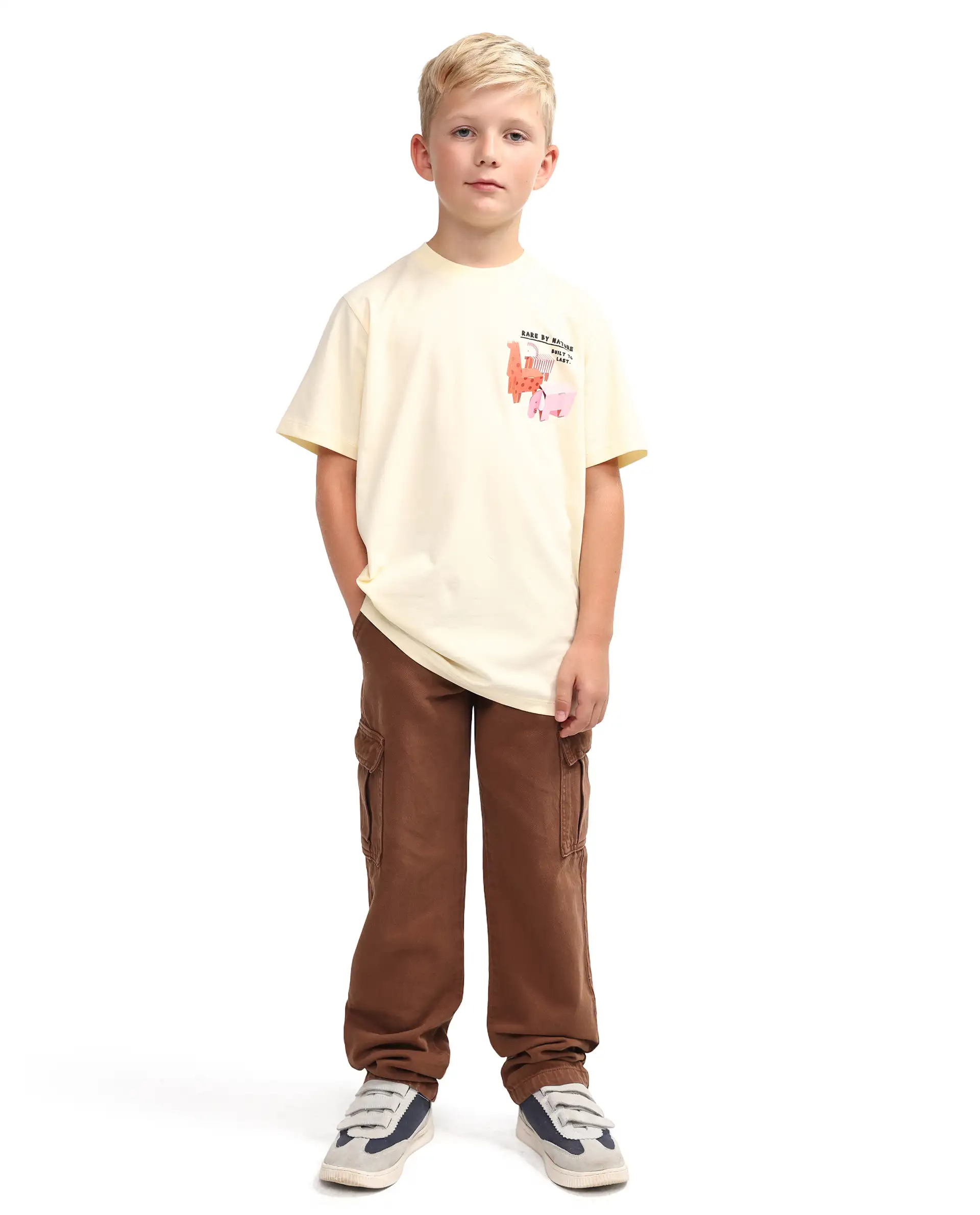Rare Ones Kids Arrow-1 Brown Cotton Fabric Zipper Closure Relaxed Fit Jeans - Image 5