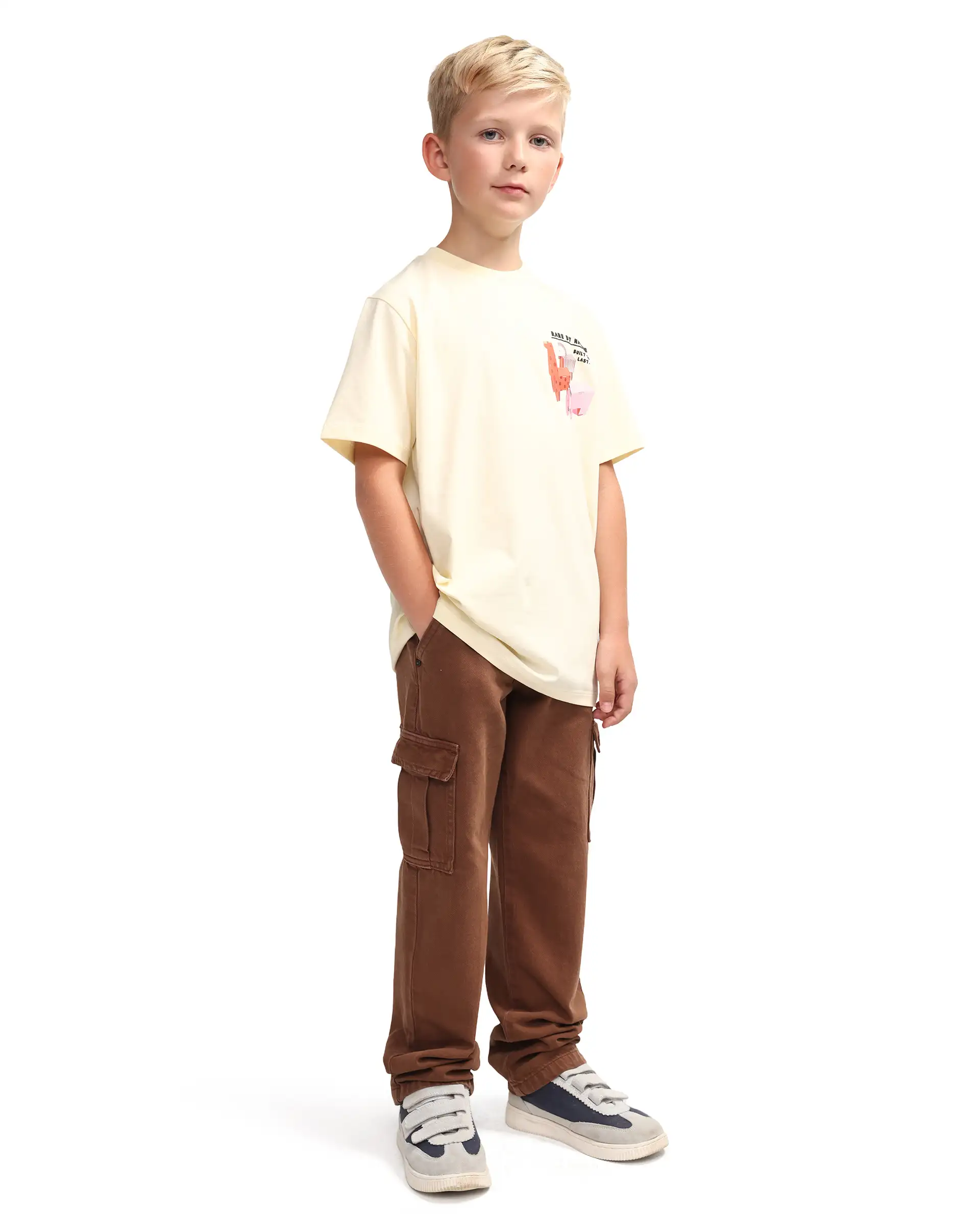 Rare Ones Kids Arrow-1 Brown Cotton Fabric Zipper Closure Relaxed Fit Jeans - Image 6