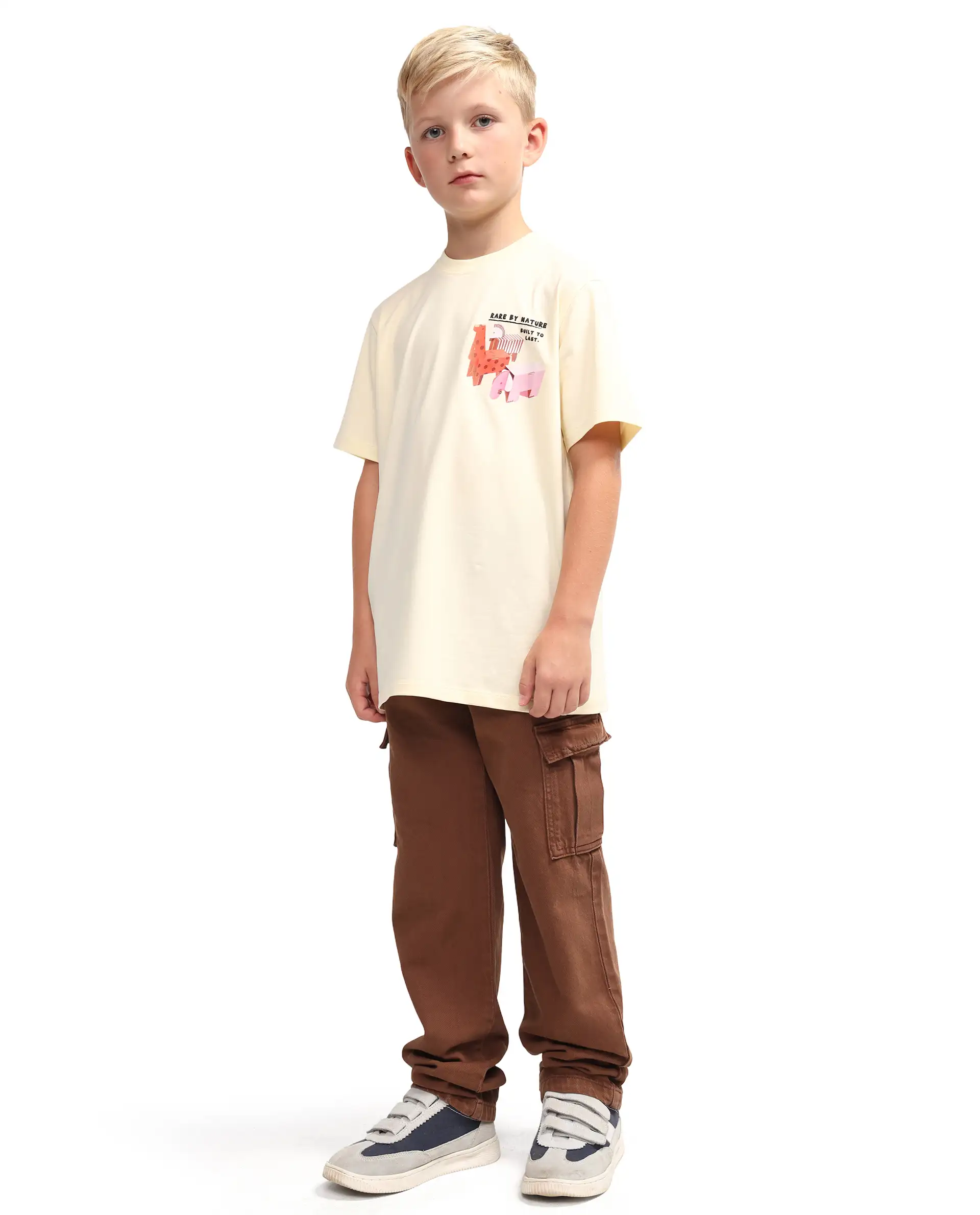 Rare Ones Kids Arrow-1 Brown Cotton Fabric Zipper Closure Relaxed Fit Jeans - Image 7