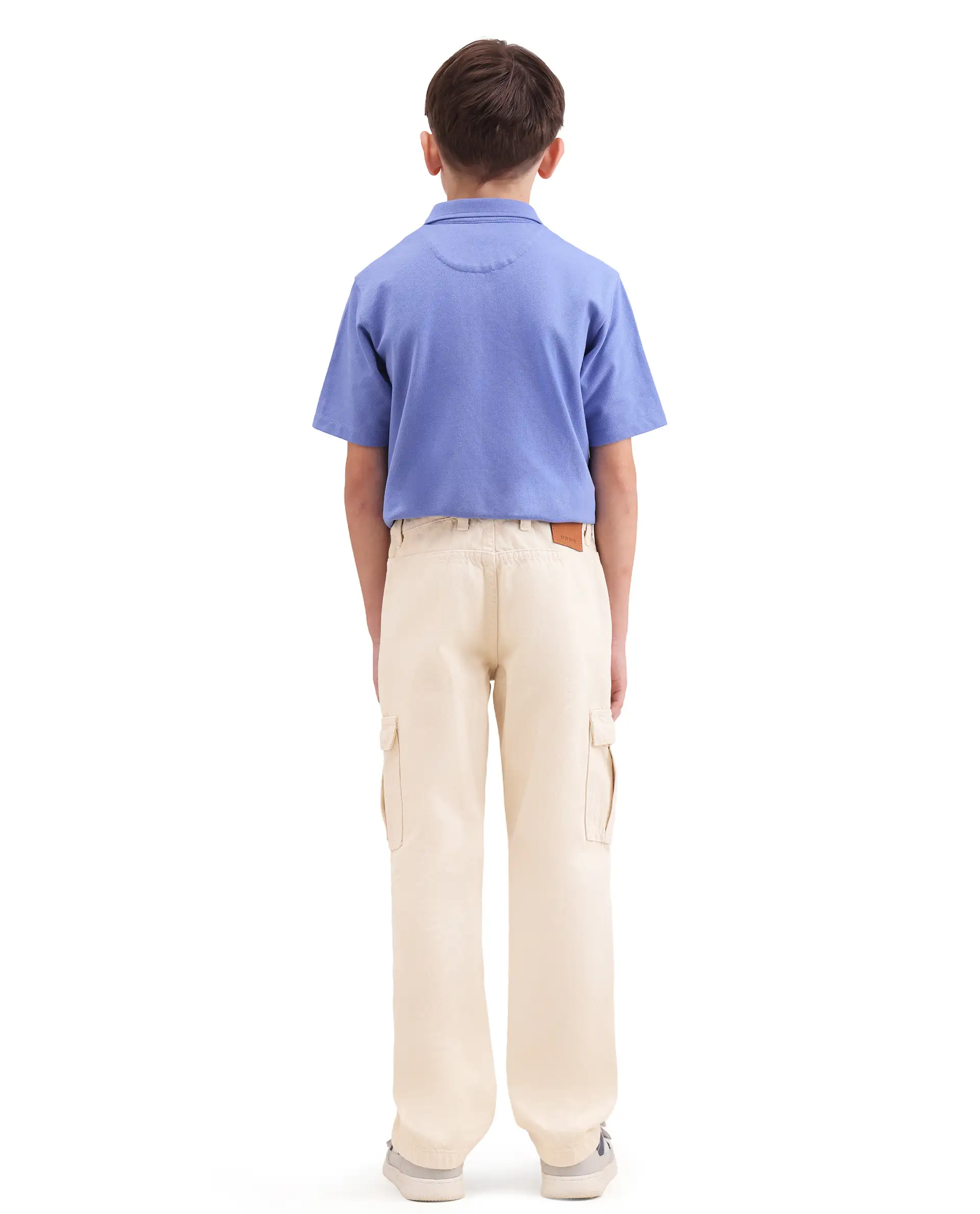 Rare Ones Kids Arrow-2 Beige Cotton Fabric Zipper Closure Relaxed Fit Jeans - Image 8