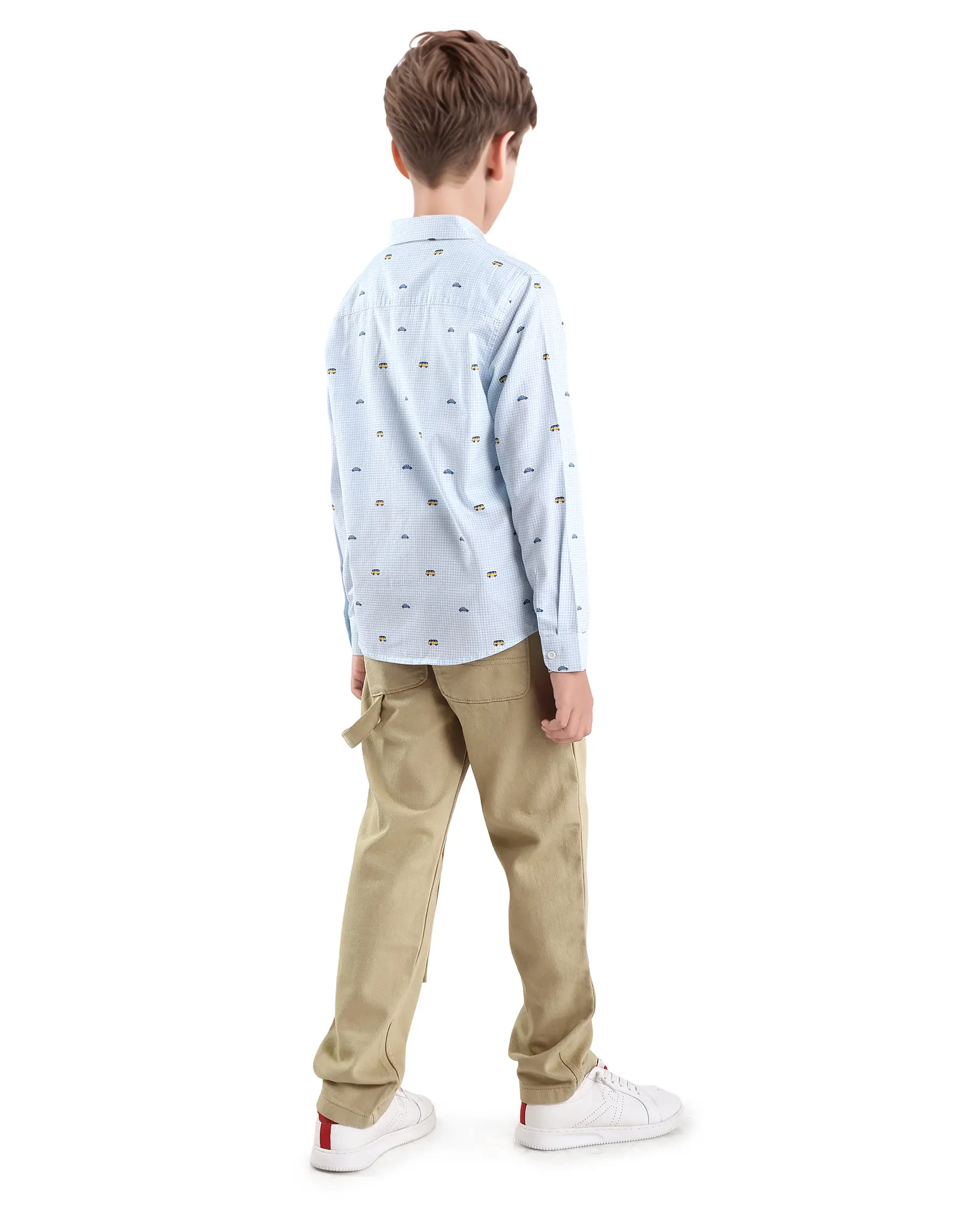 Rare Ones Kids Arvi-K Beige Cotton Button And Zip Carpenter Fit Denim Pant - Image 8
