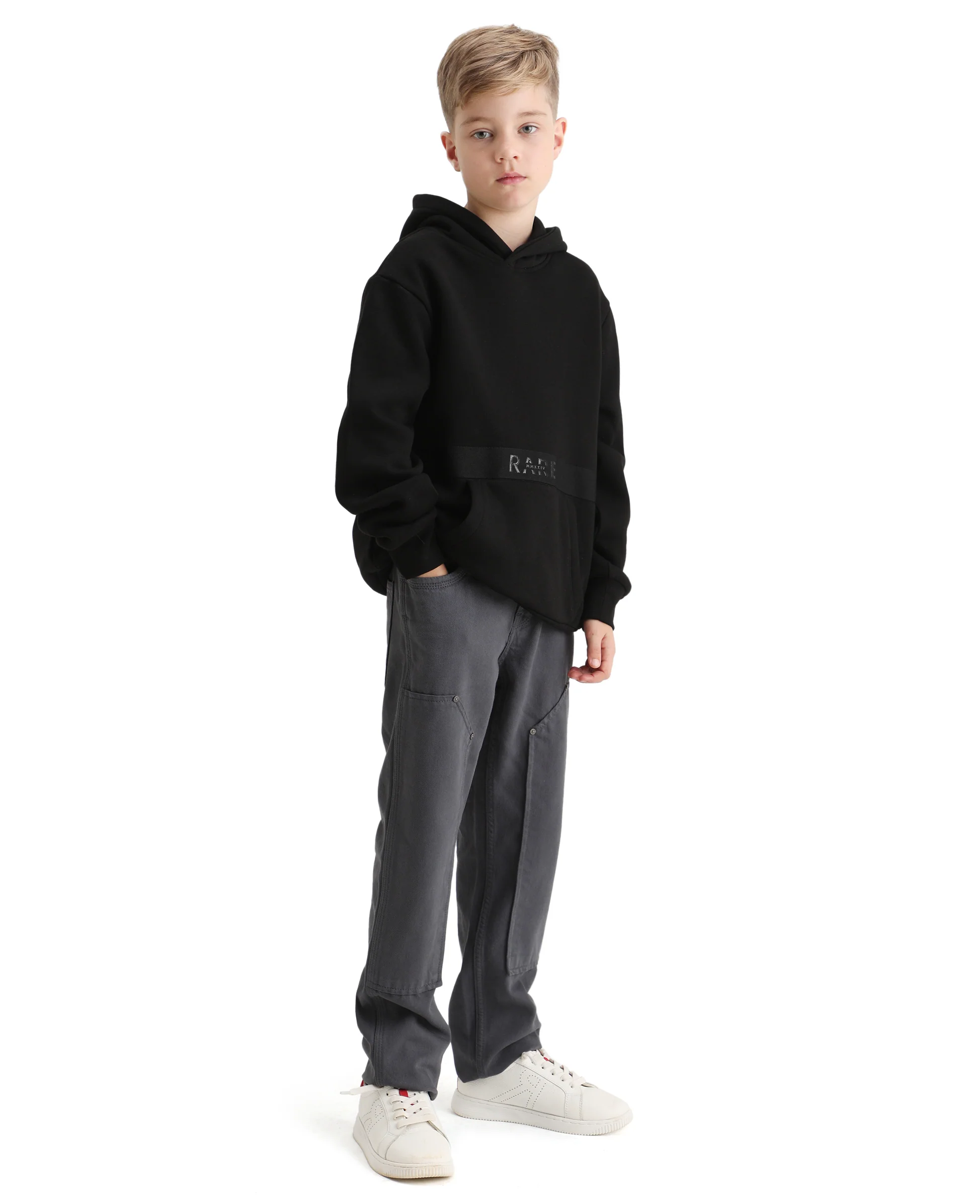 Rare Ones Kids Arvi-K Blue Cotton Button And Zip Carpenter Fit Jeans - Image 6