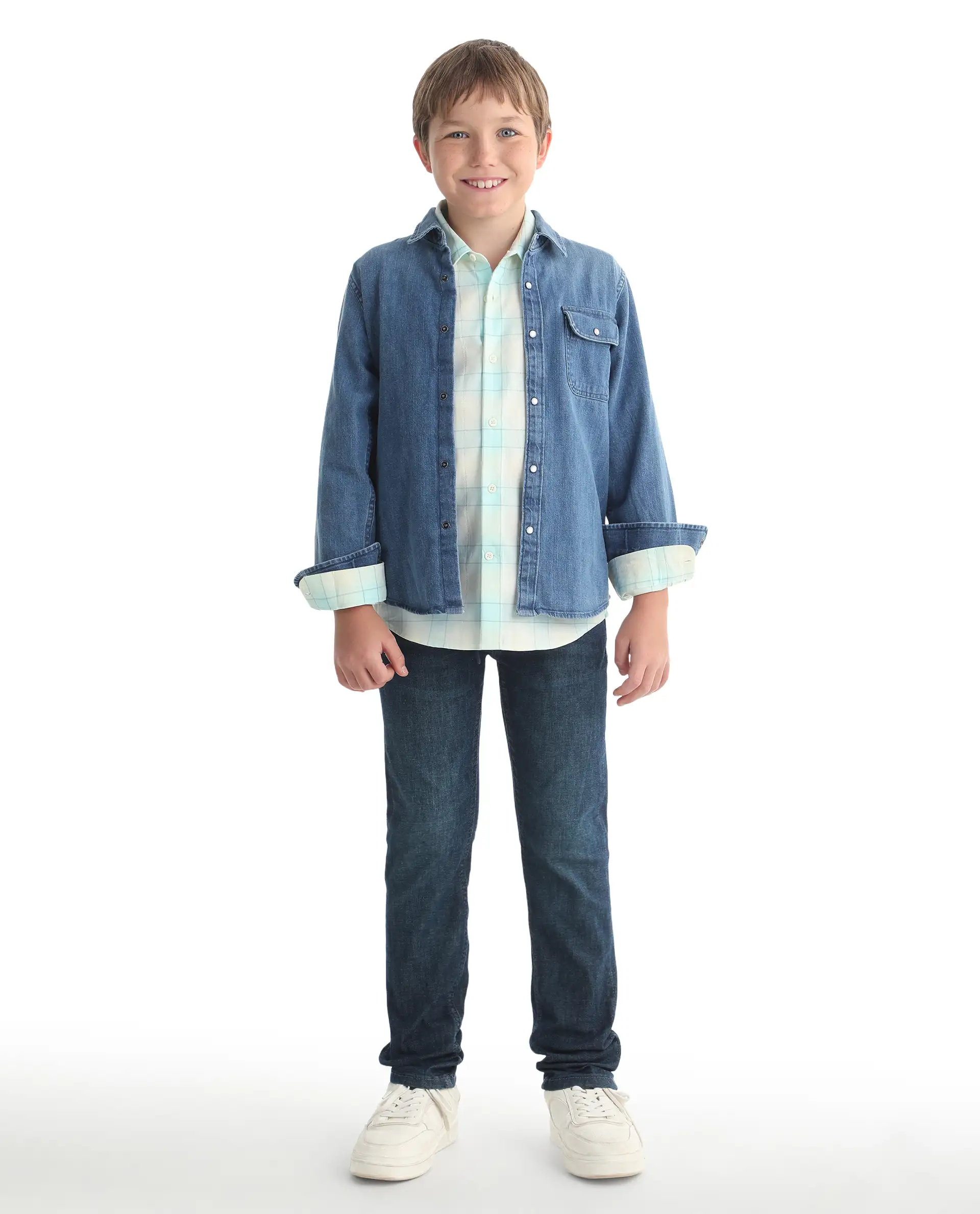 Rare Ones Kids Beck-1 Dark Blue Cotton Blend Fabric Drawstring Closure Slim Fit Jeans - Image 6