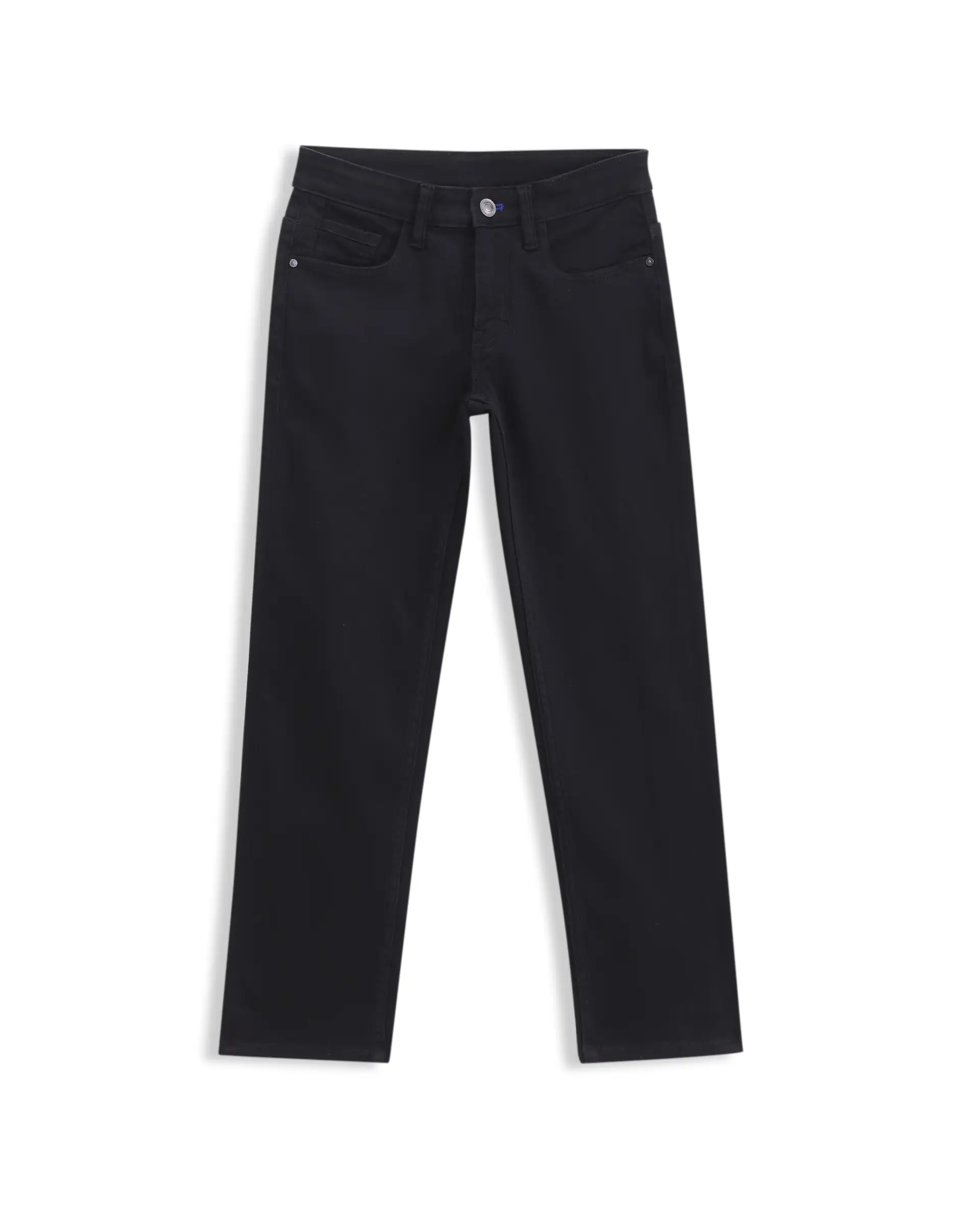 Rare Ones Kids Clif Black Cotton Blend Fabric Zipper Closure Regular Fit Jeans - Image 2