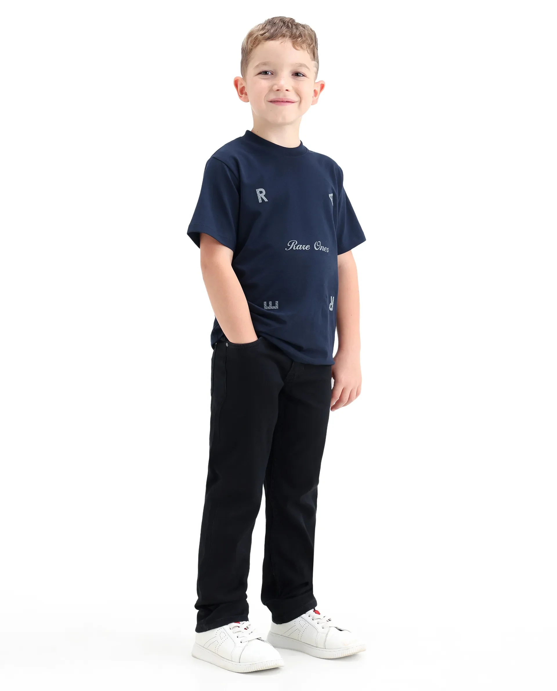 Rare Ones Kids Clif Black Cotton Blend Fabric Zipper Closure Regular Fit Jeans - Image 6