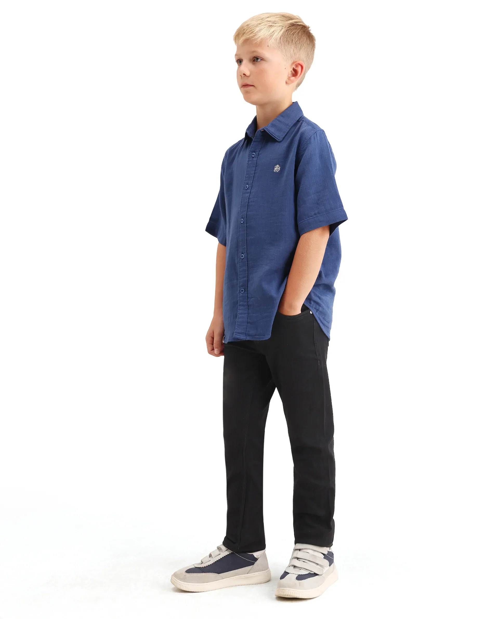 Rare Ones Kids Cove Black Cotton Blend Fabric Zipper Closure Slim Fit Jeans - Image 7