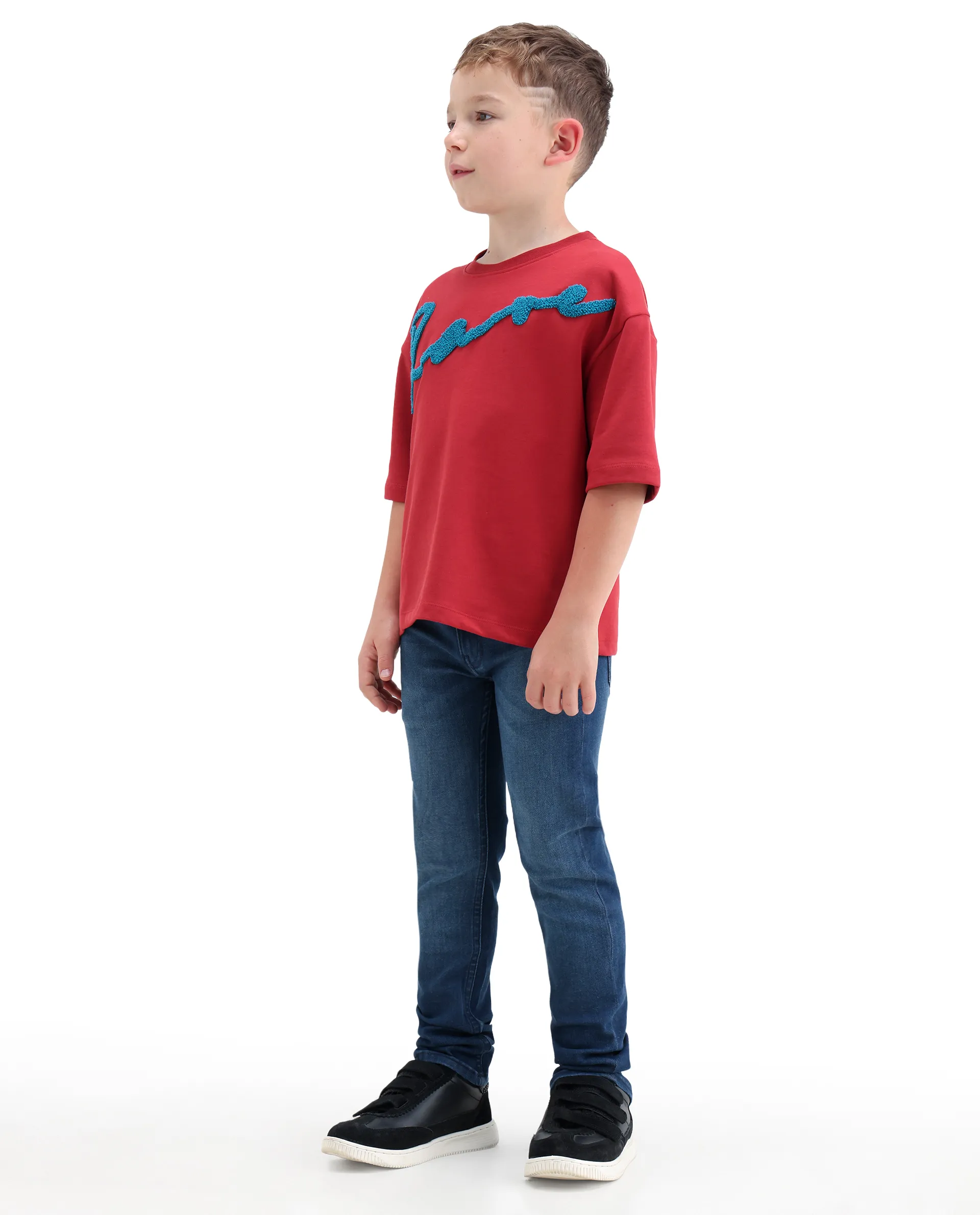 Rare Ones Kids Daito-2 Blue Cotton Blend Fabric Button And Zipper Closure Slim Fit Jeans - Image 8