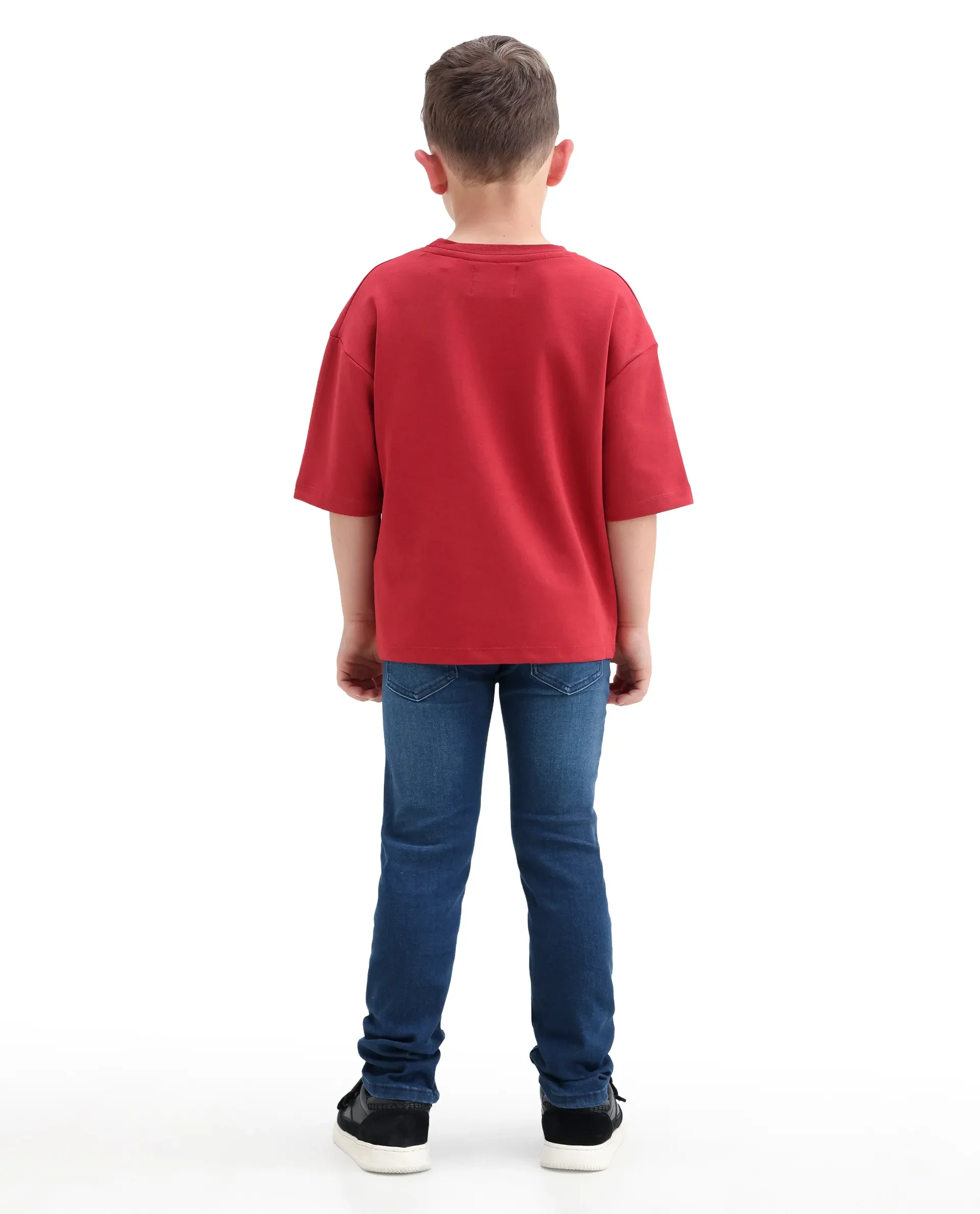 Rare Ones Kids Daito-2 Blue Cotton Blend Fabric Button And Zipper Closure Slim Fit Jeans - Image 9