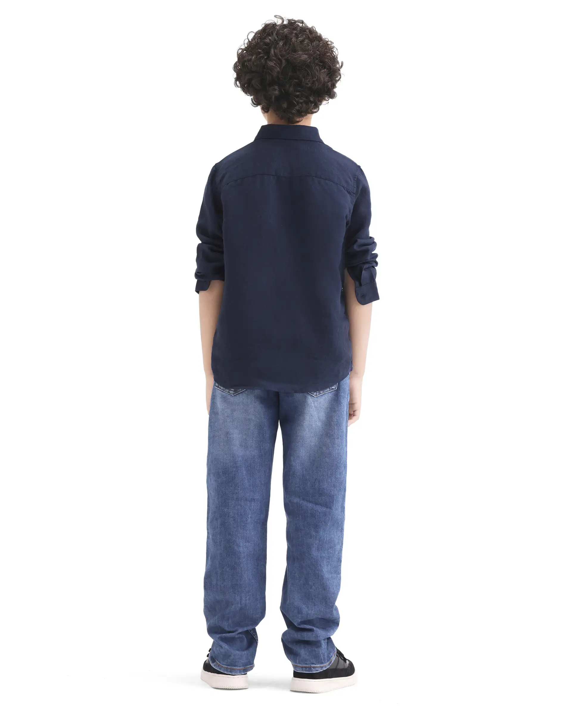 Rare Ones Kids Dino Blue Cotton Blend Fabric Zipper Closure Regular Fit Denim Pant - Image 7