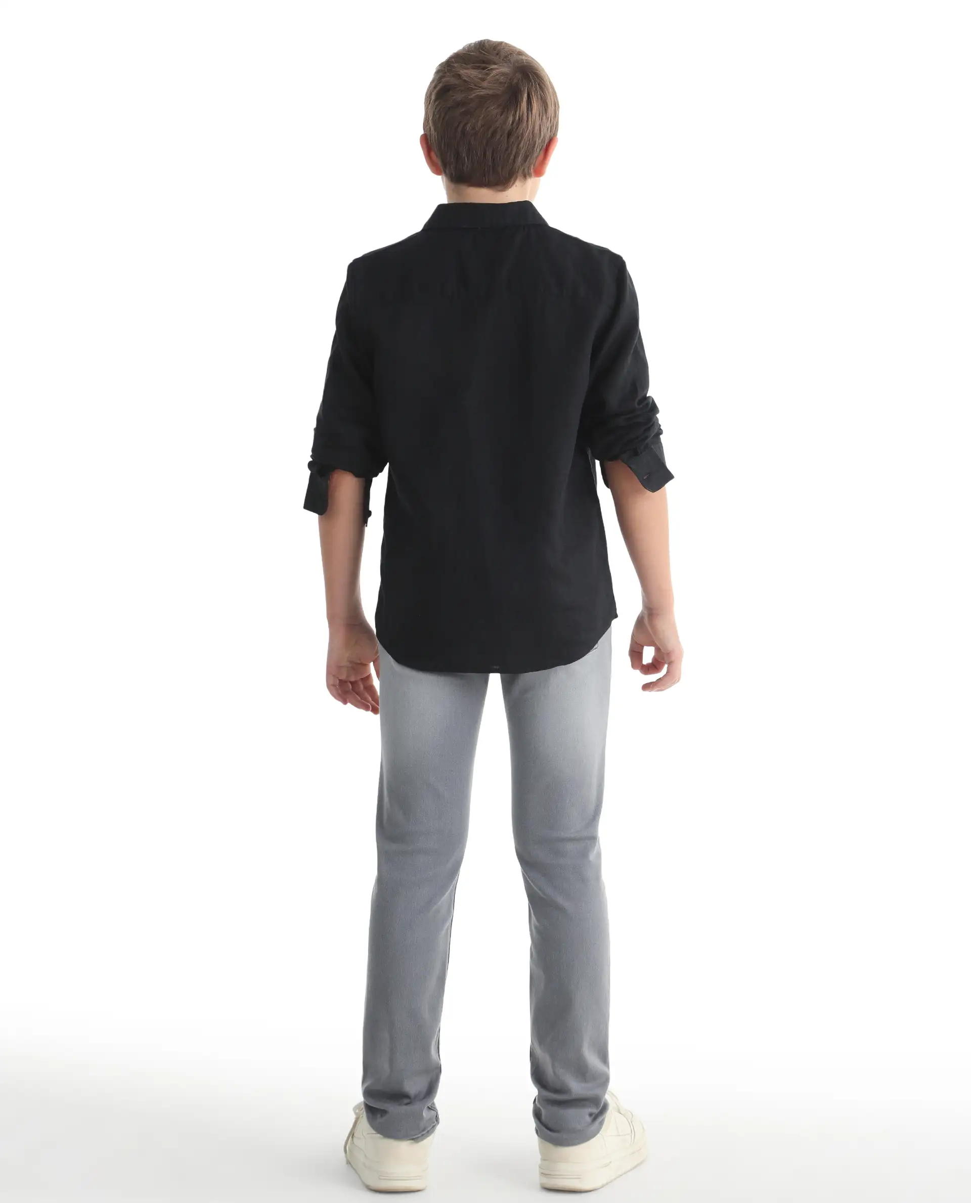 Rare Ones Kids Flint Light Grey Cotton Blend Fabric Zipper Closure Regular Fit Jeans - Image 8