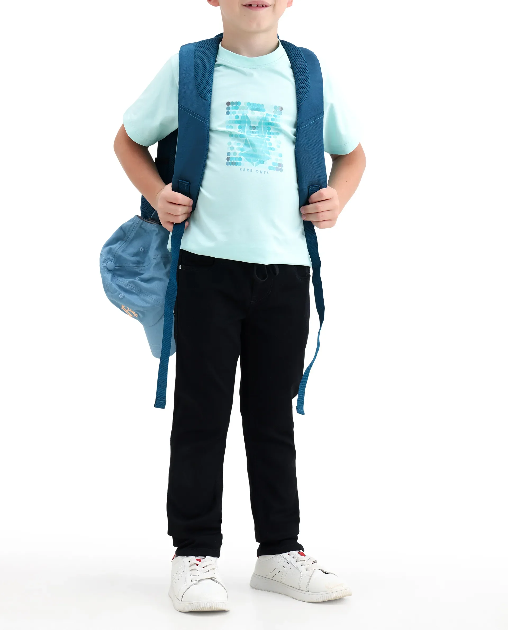 Rare Ones Kids Holt Black Cotton Blend Fabric Drawstring Closure Slim Fit Jeans - Image 3
