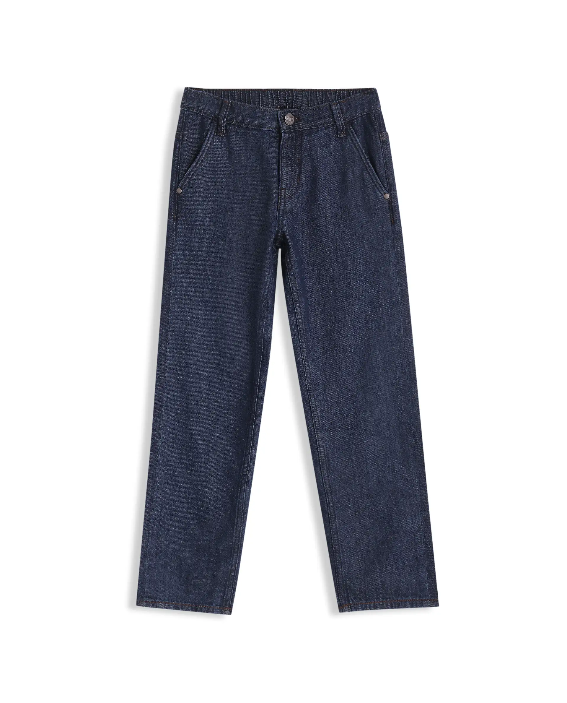 Rare Ones Kids Kaso Dark Navy Cotton Fabric Button And Zipper Closure Regular Fit Jeans - Image 2