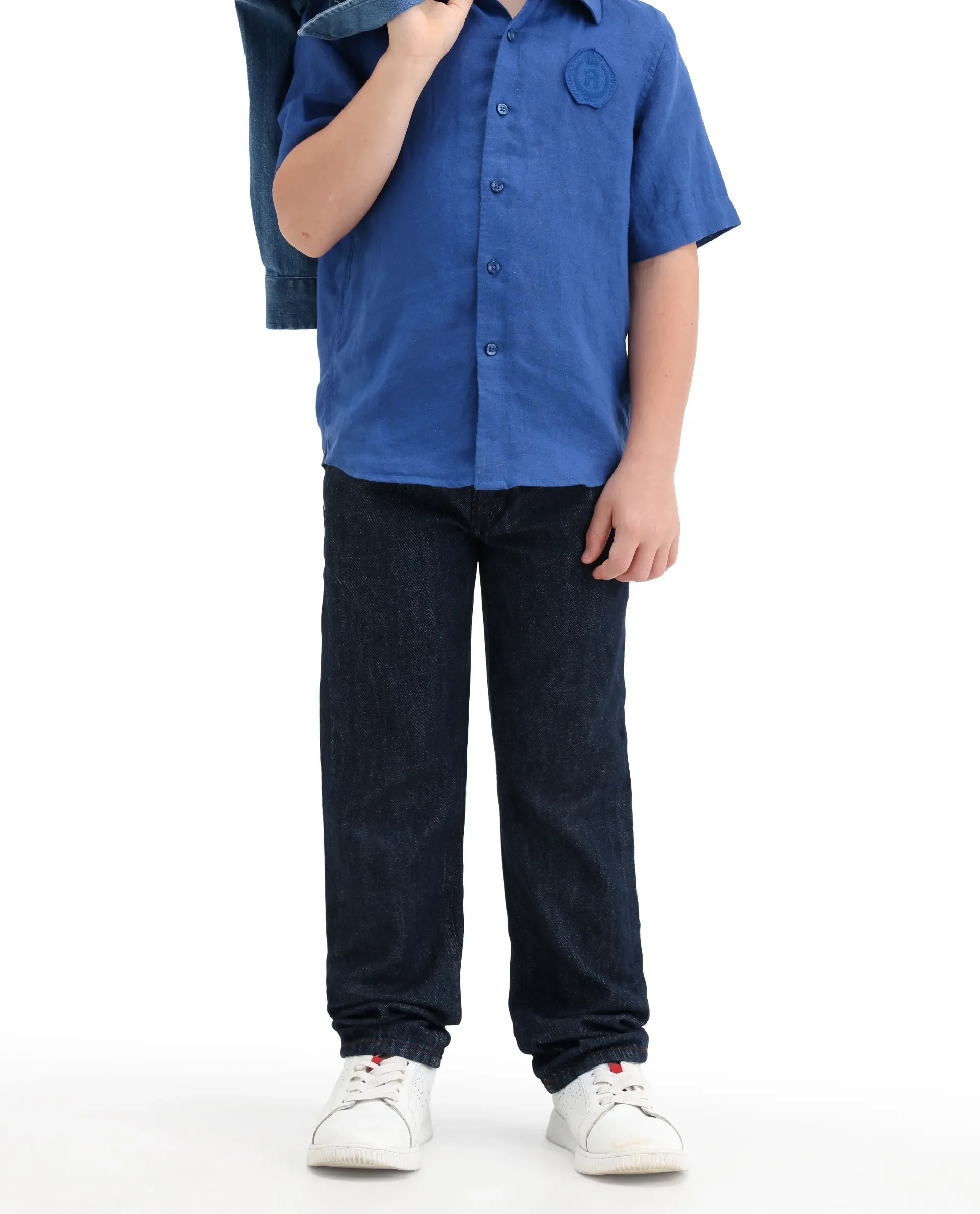 Rare Ones Kids Kaso Dark Navy Cotton Fabric Button And Zipper Closure Regular Fit Jeans - Image 3