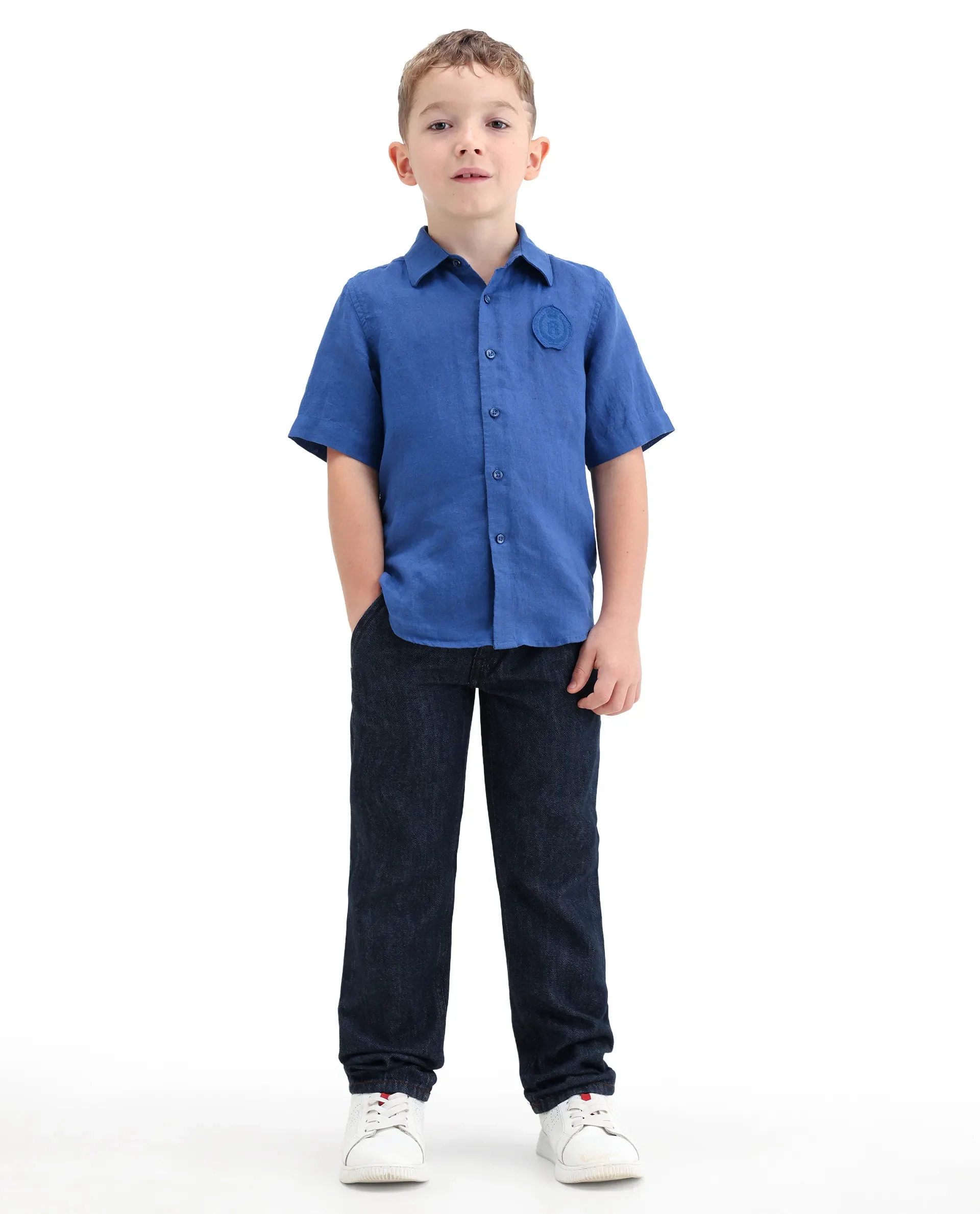 Rare Ones Kids Kaso Dark Navy Cotton Fabric Button And Zipper Closure Regular Fit Jeans - Image 6