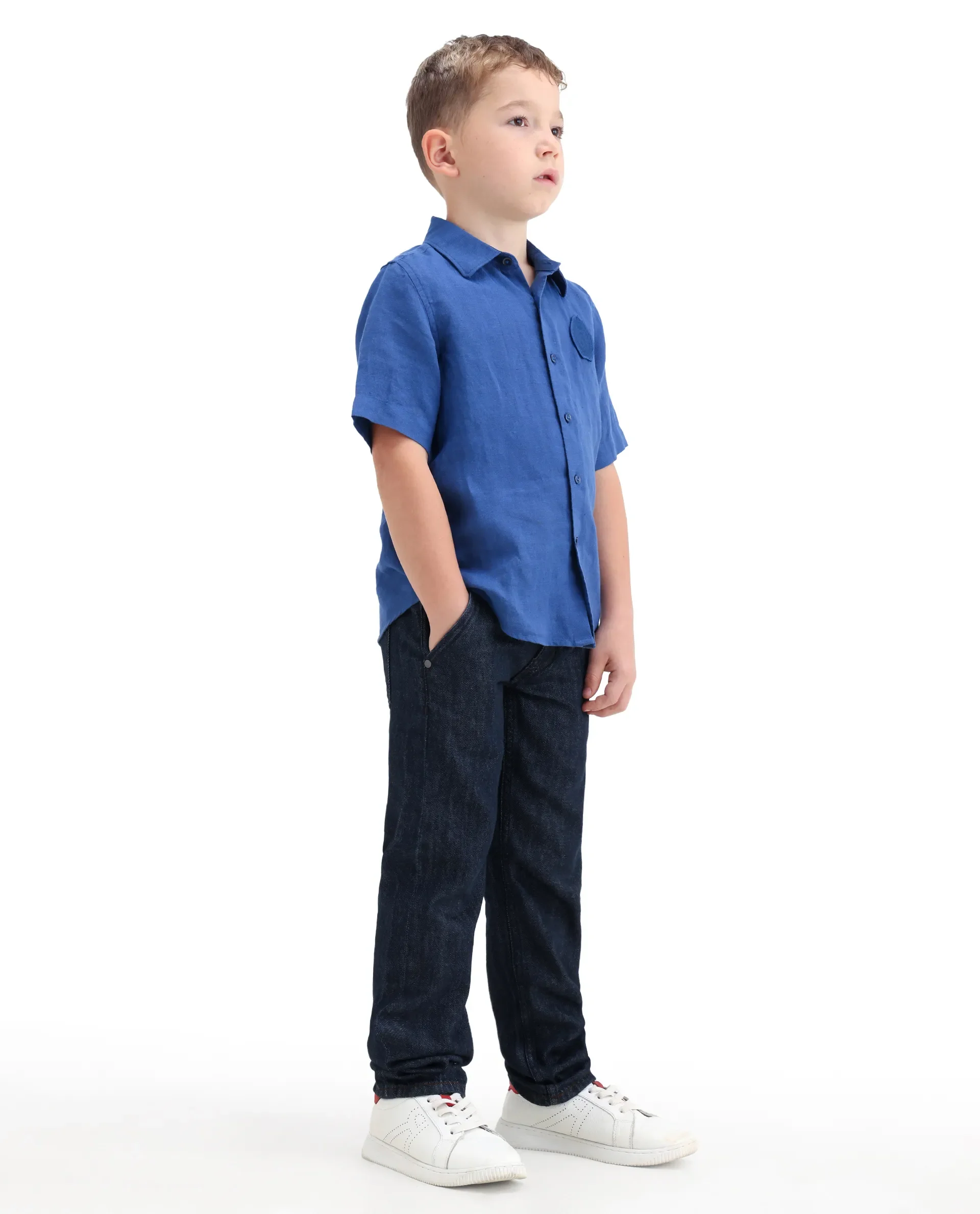 Rare Ones Kids Kaso Dark Navy Cotton Fabric Button And Zipper Closure Regular Fit Jeans - Image 7