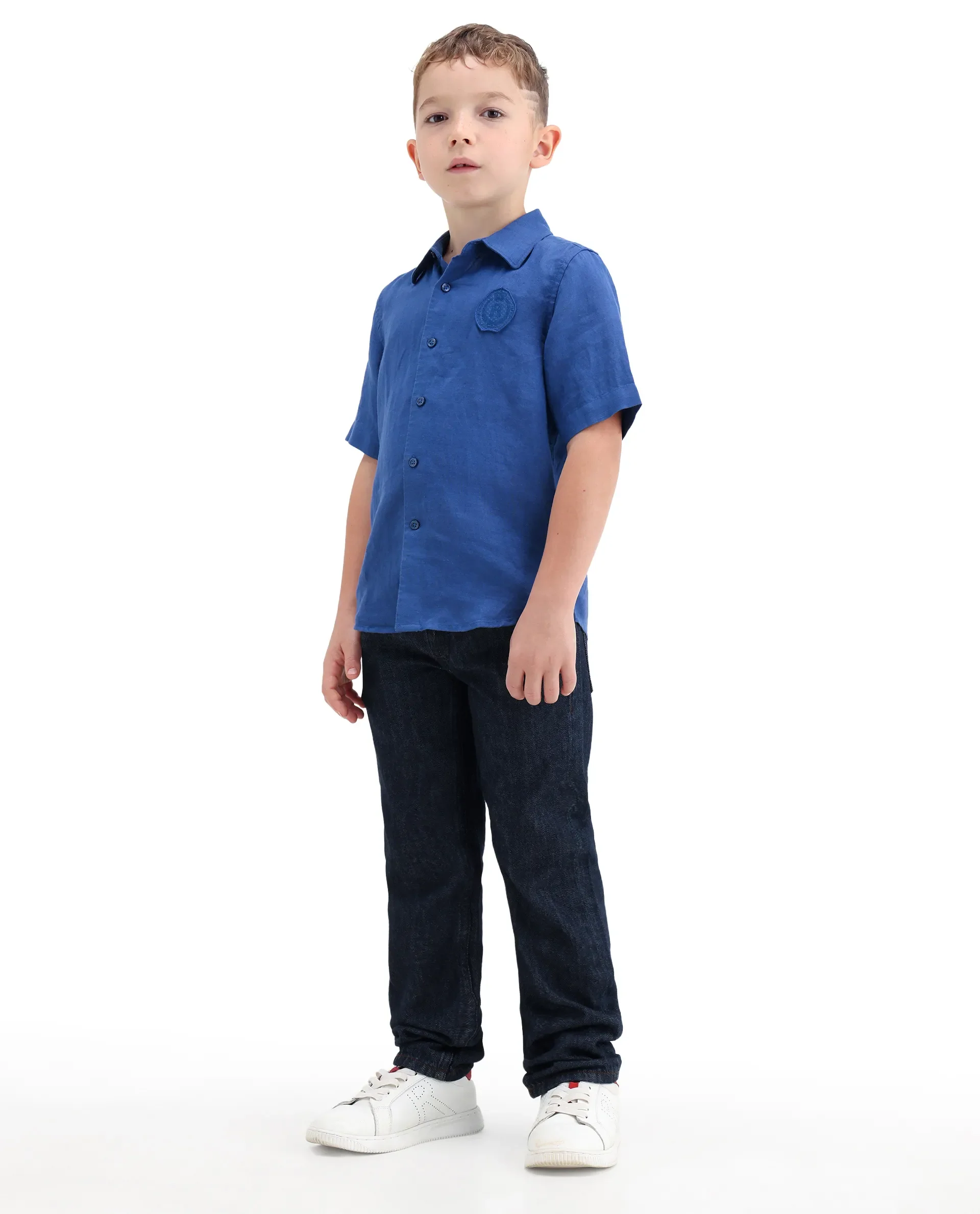Rare Ones Kids Kaso Dark Navy Cotton Fabric Button And Zipper Closure Regular Fit Jeans - Image 8