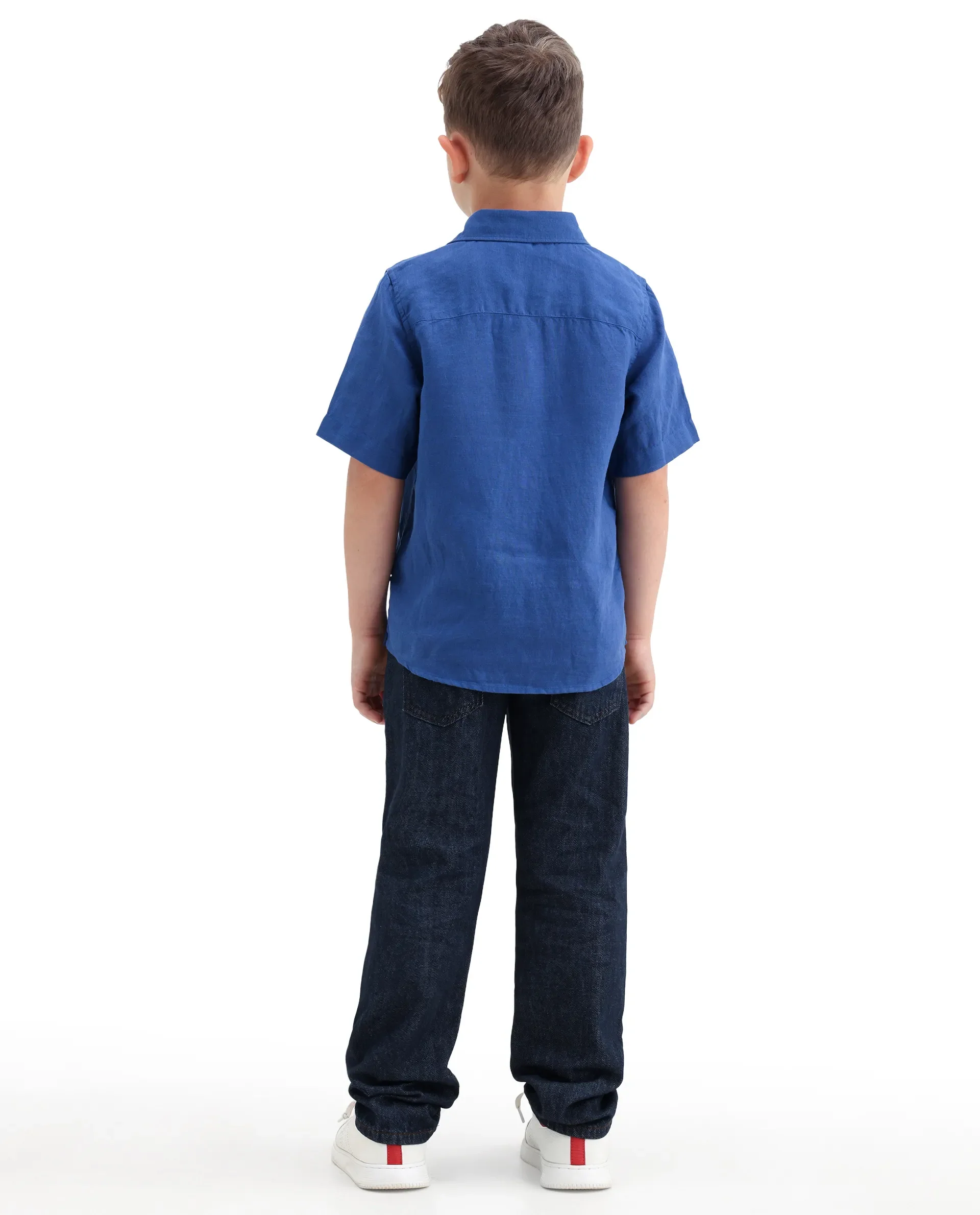 Rare Ones Kids Kaso Dark Navy Cotton Fabric Button And Zipper Closure Regular Fit Jeans - Image 9