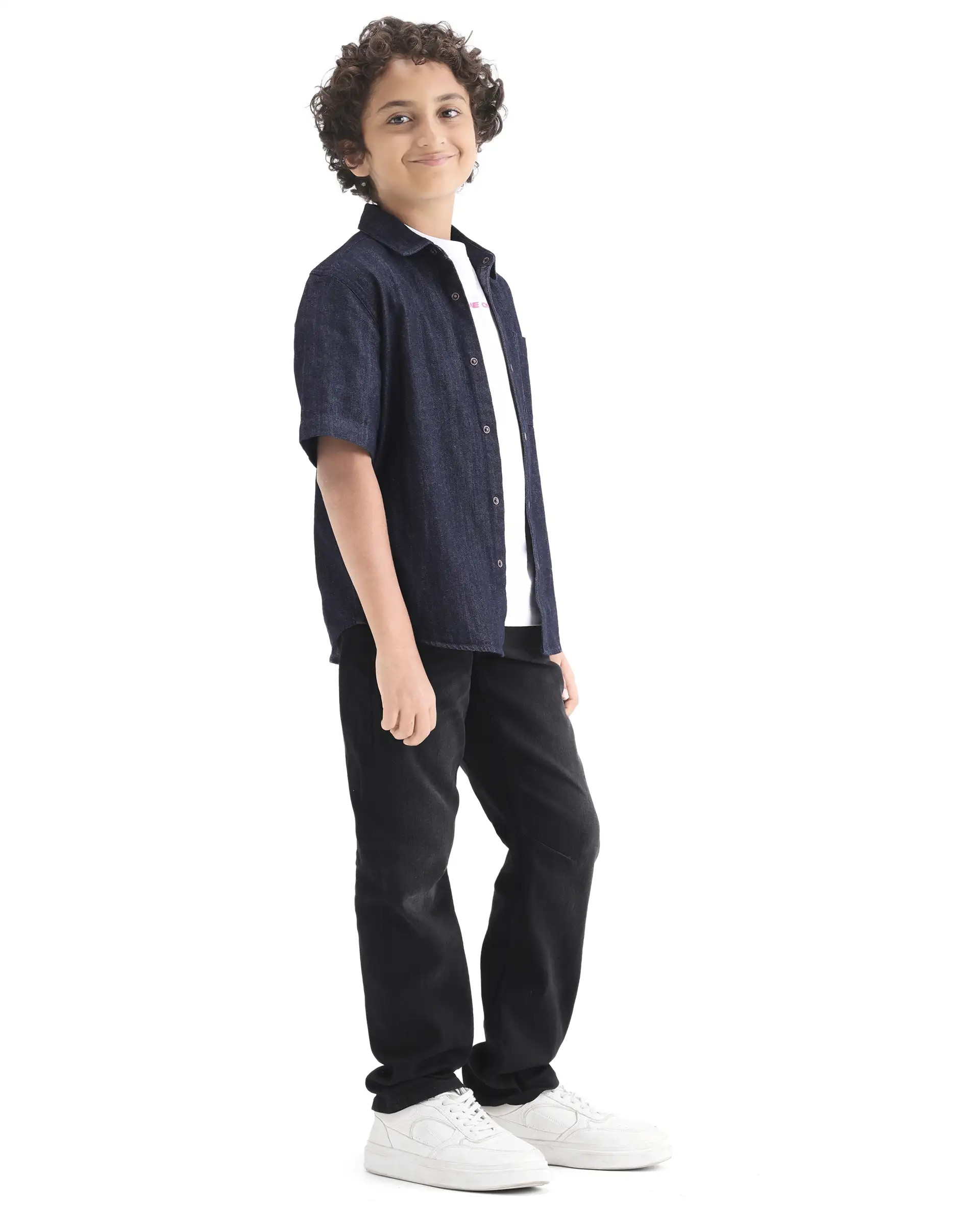 Rare Ones Kids Khai Black Cotton Blend Fabric Pull-On Closure Regular Fit Denim Pant - Image 6