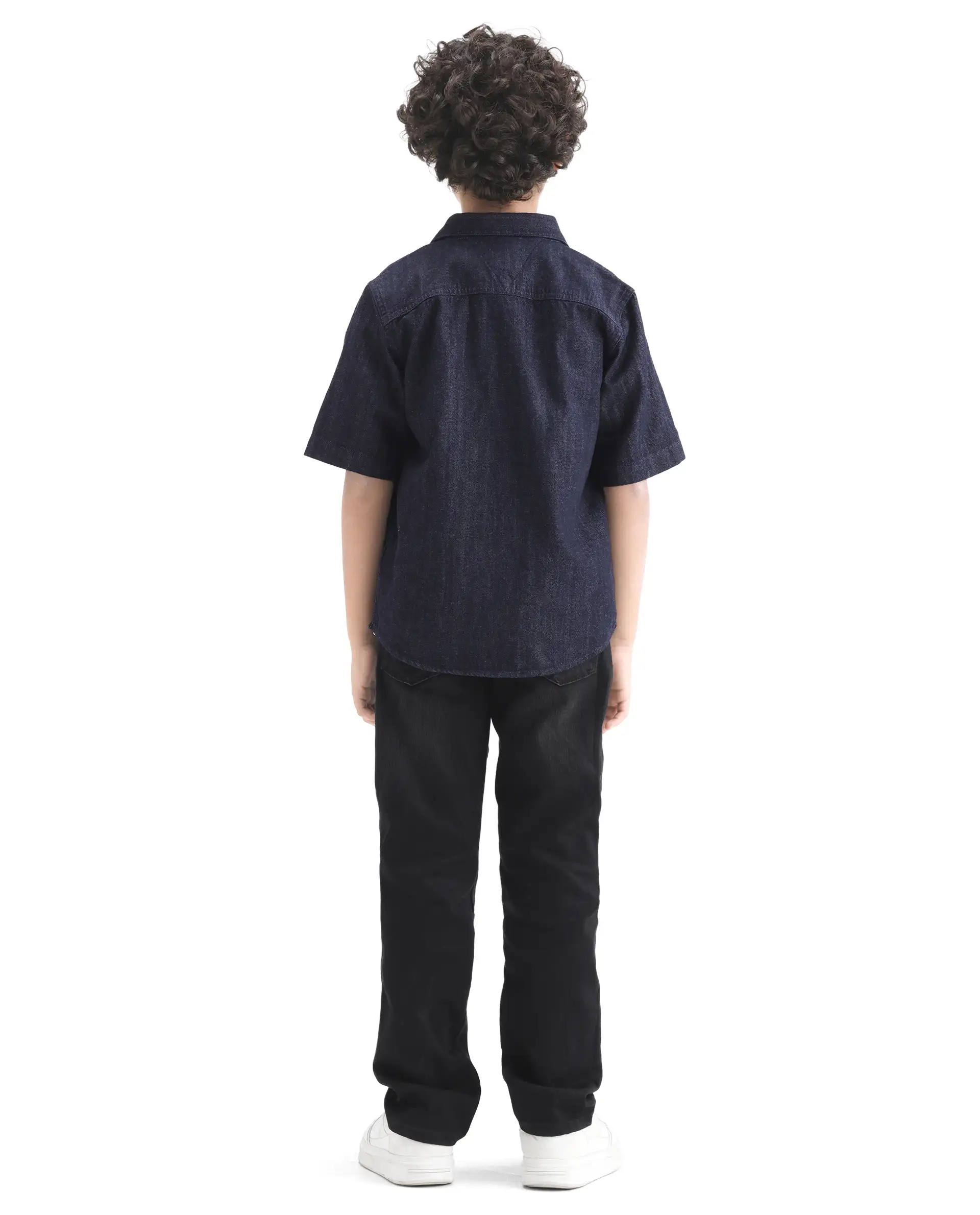 Rare Ones Kids Khai Black Cotton Blend Fabric Pull-On Closure Regular Fit Denim Pant - Image 7
