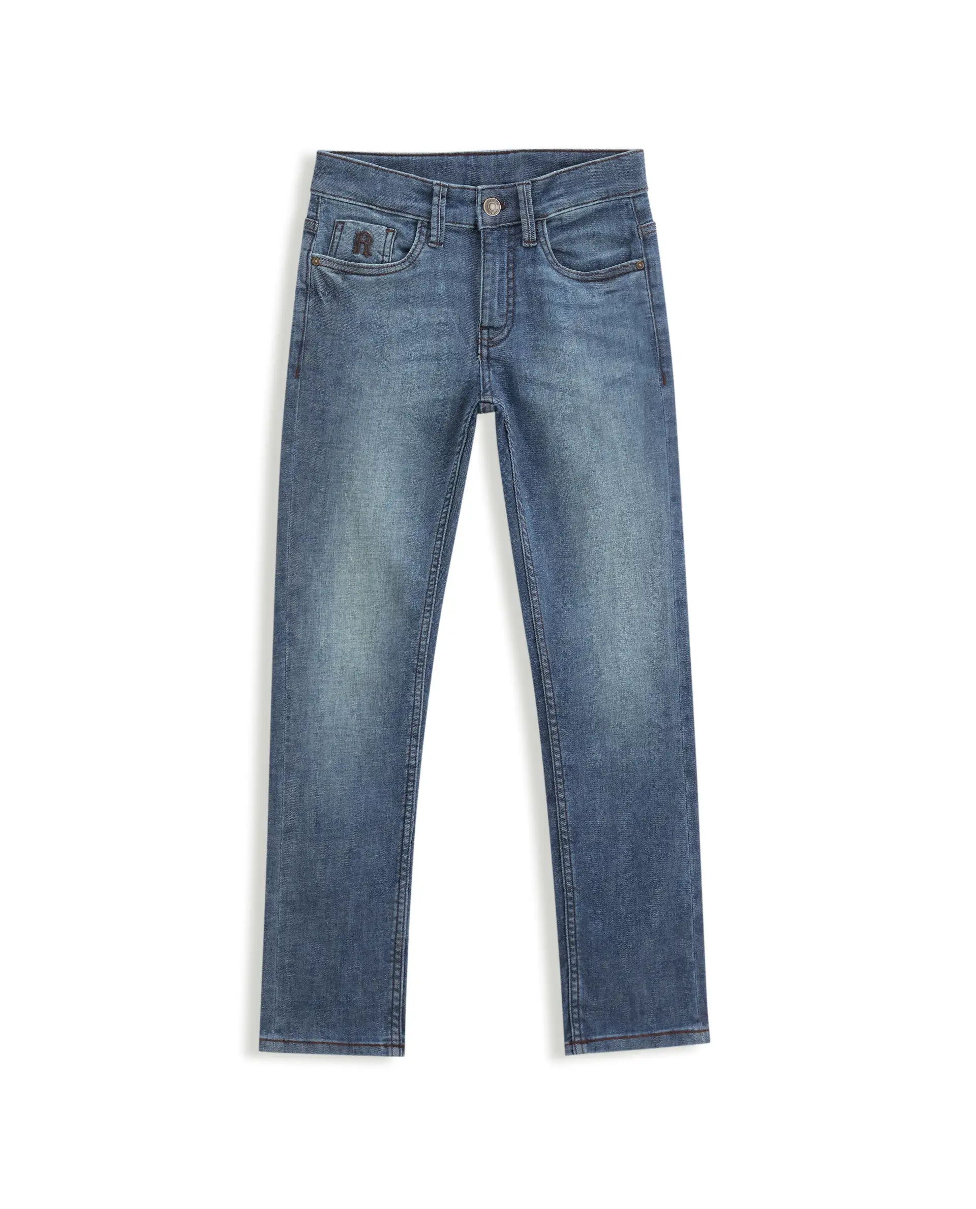 Rare Ones Kids Linus Light Blue Cotton Blend Fabric Zipper Closure Slim Fit Jeans - Image 2